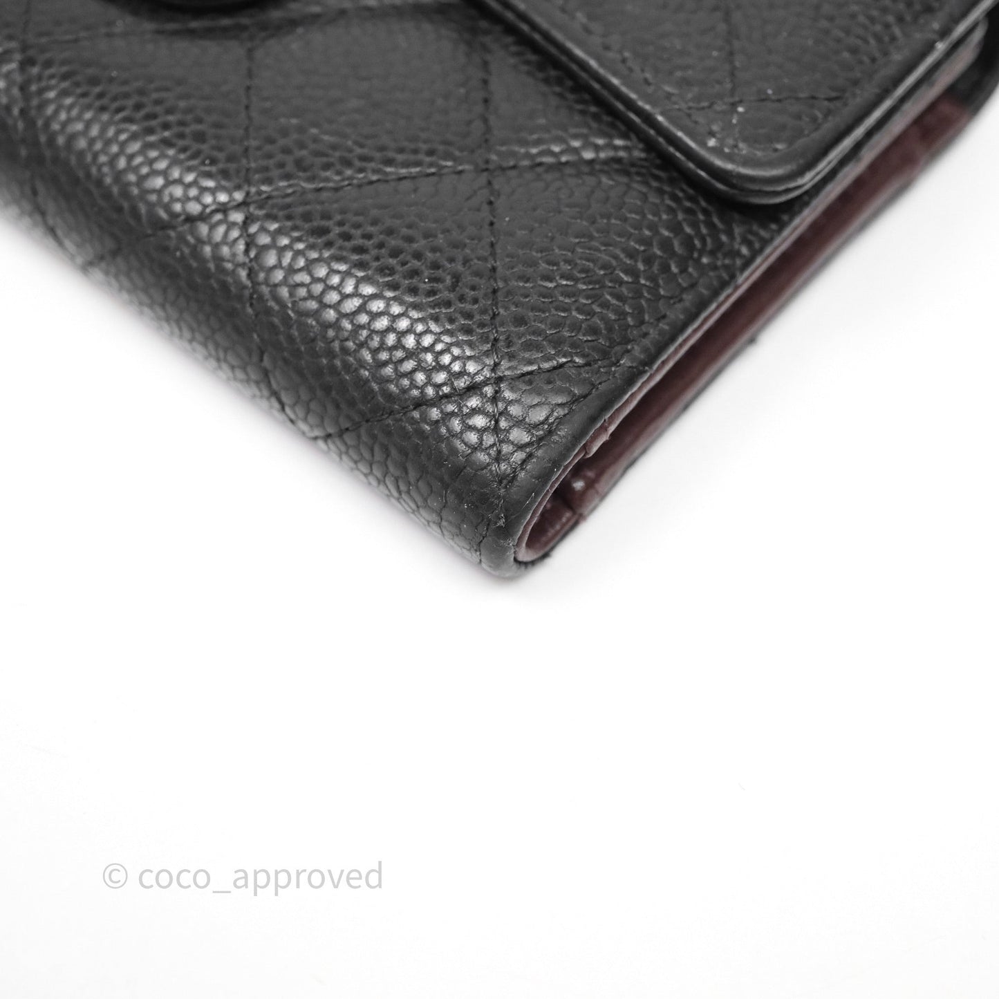 Chanel Quilted Medium Flap Wallet Black Caviar Gold Hardware