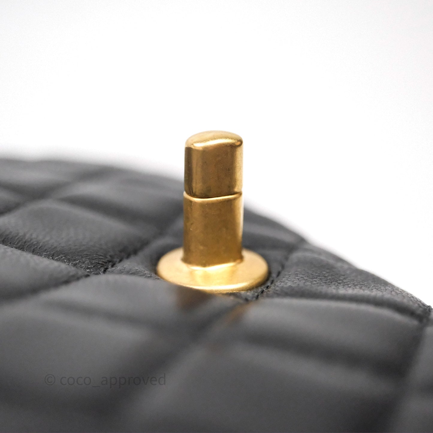 Chanel Pearl Crush Mini Square Quilted Black Lambskin Aged Gold Hardware