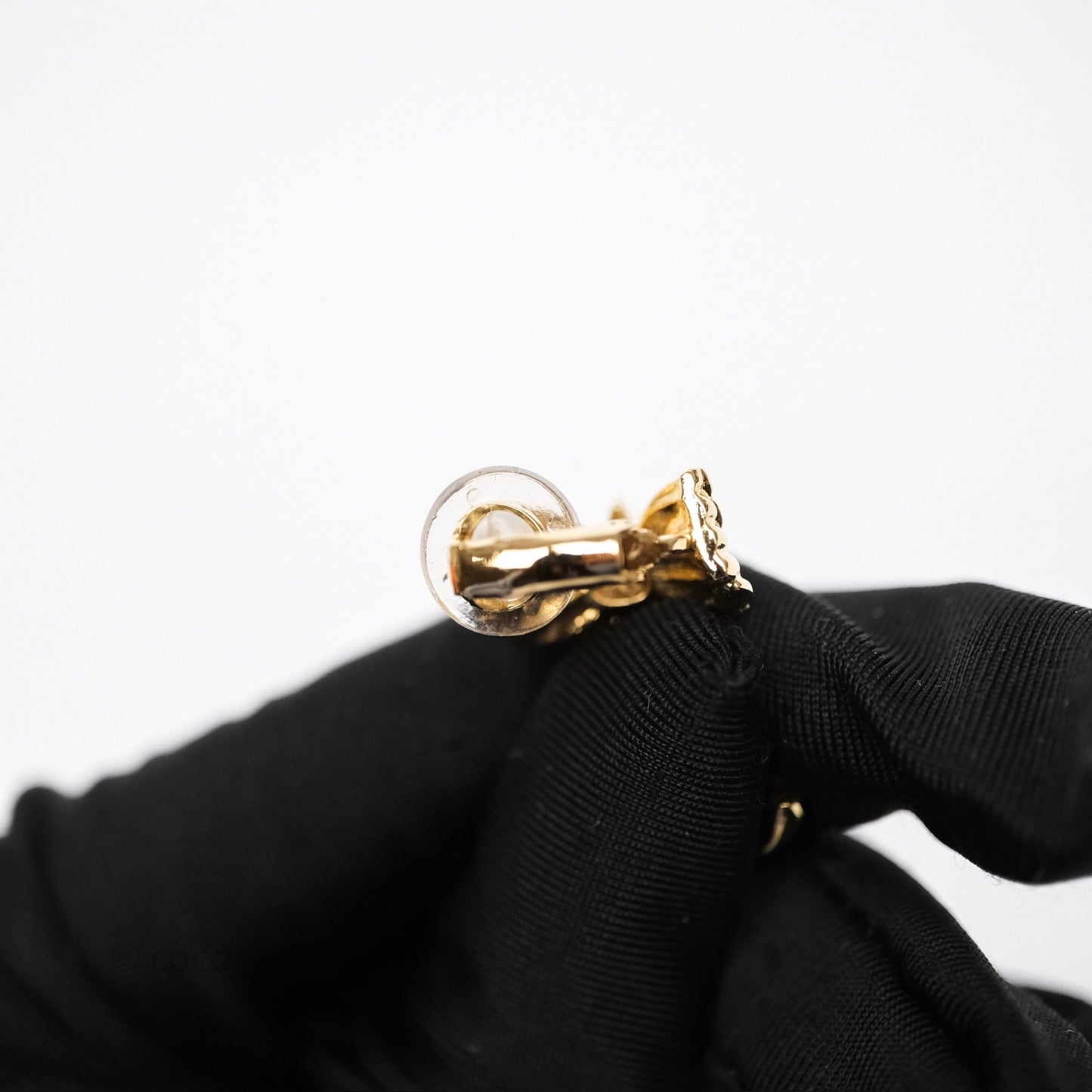 Chanel Star Wings Crystal CC Ear Clips Gold Tone 24C