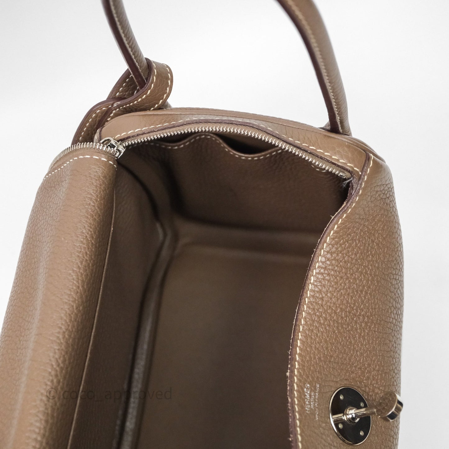 Hermès Lindy 26 Etoupe 18 Clemence Palladium Hardware