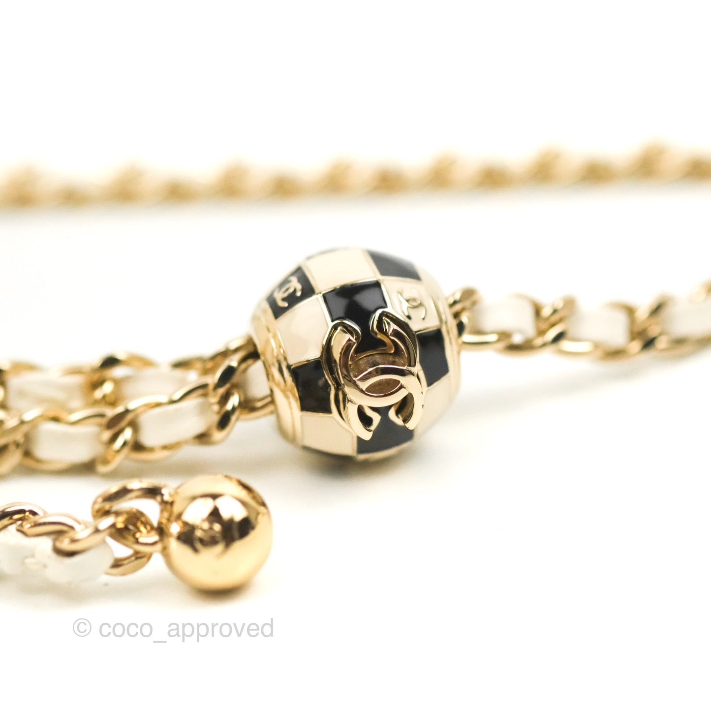 Chanel Mini Ball Crush Vanity With Chain White Lambskin Gold Hardware