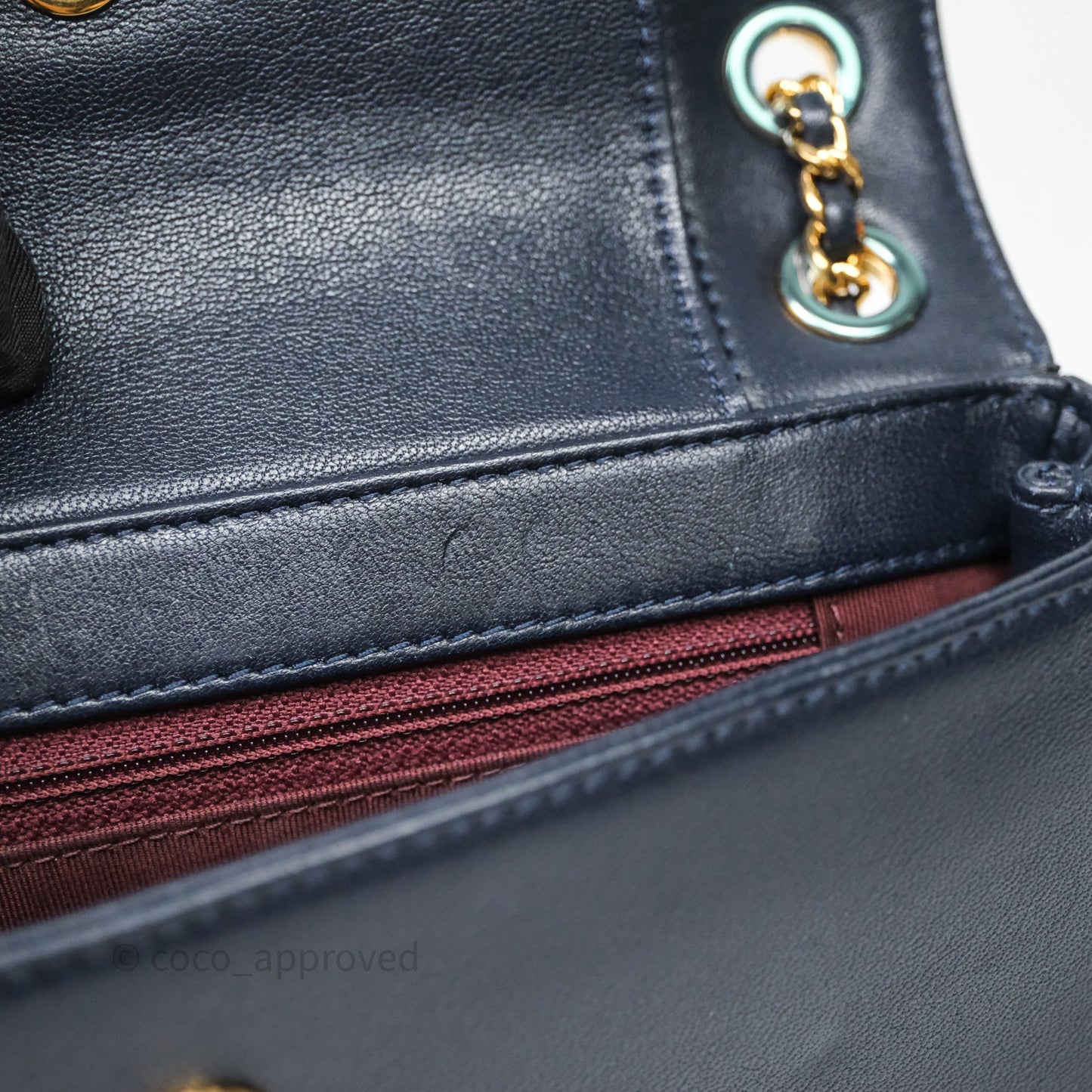 Chanel Small Vintage Mademoiselle Flap Navy Sheepskin Gold Hardware