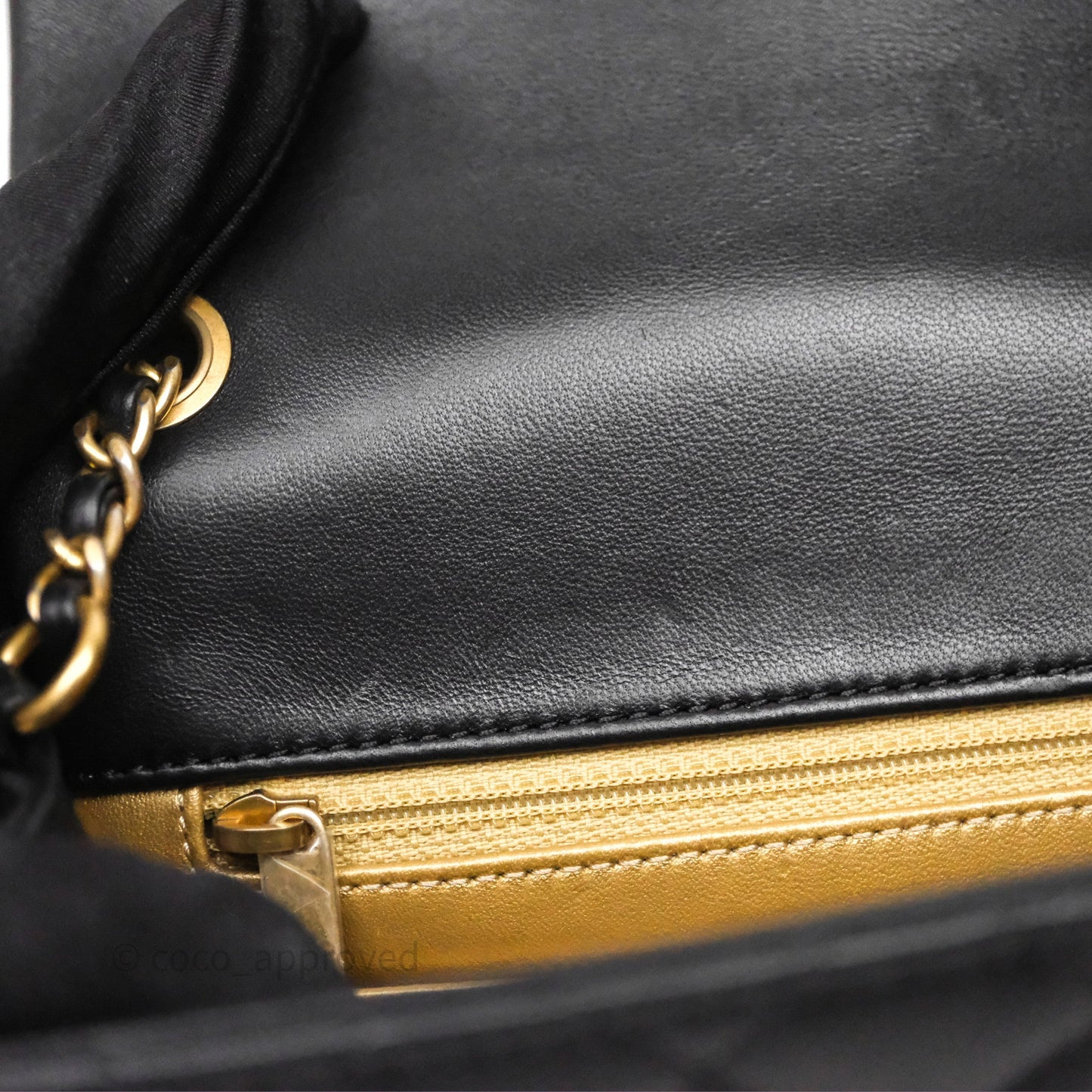 Chanel Pearl Crush Mini Square Quilted Black Lambskin Aged Gold Hardware