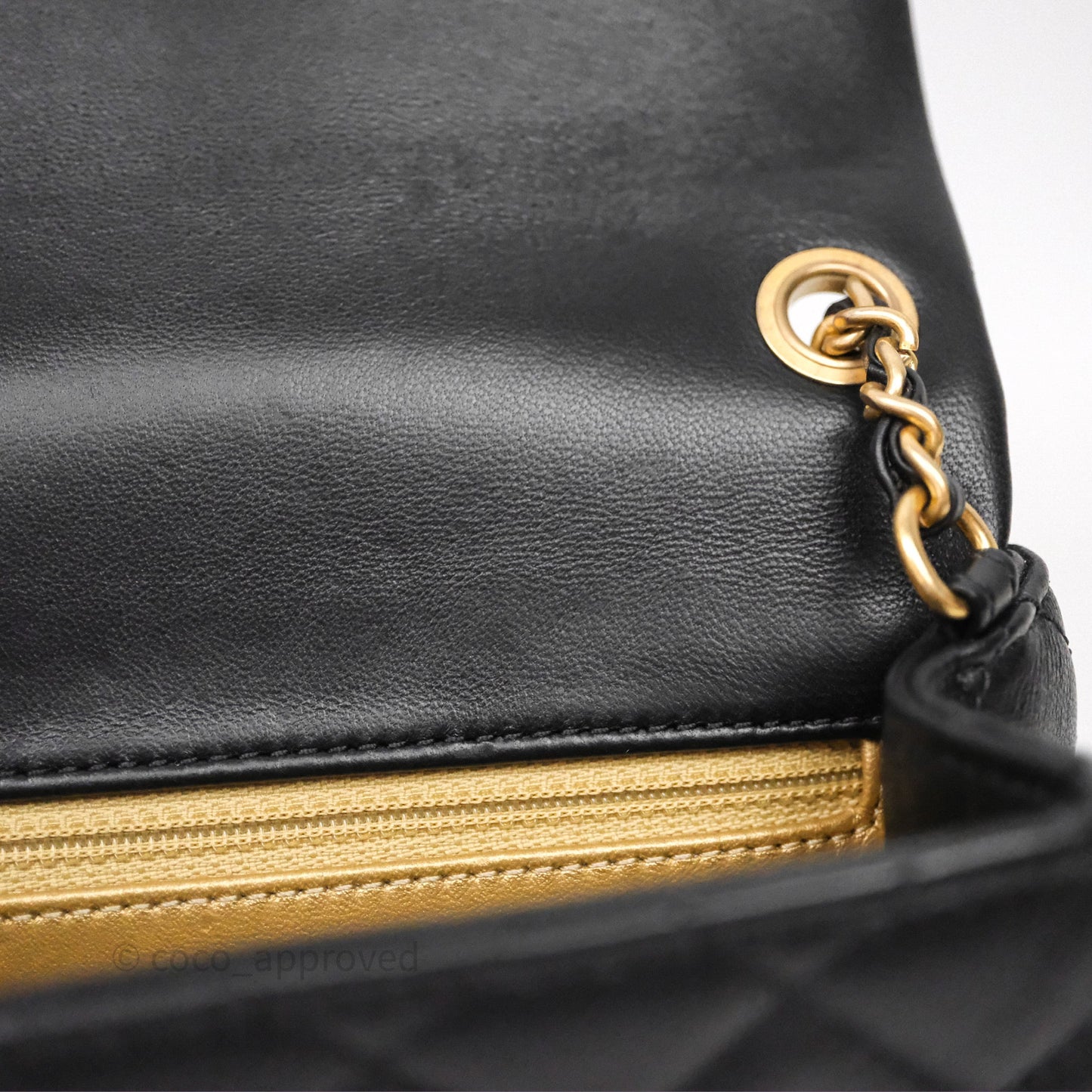 Chanel Pearl Crush Mini Square Quilted Black Lambskin Aged Gold Hardware