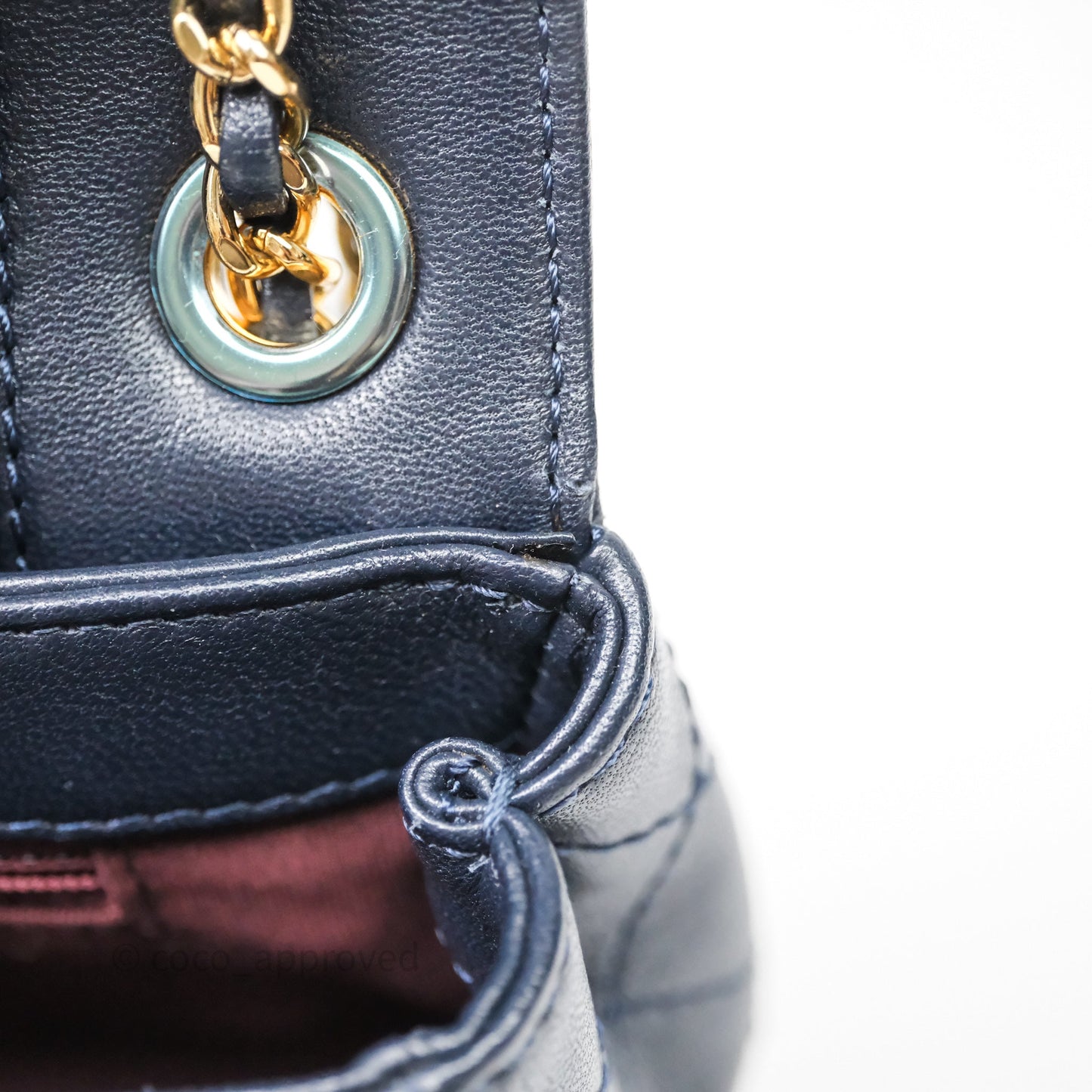 Chanel Small Vintage Mademoiselle Flap Navy Sheepskin Gold Hardware