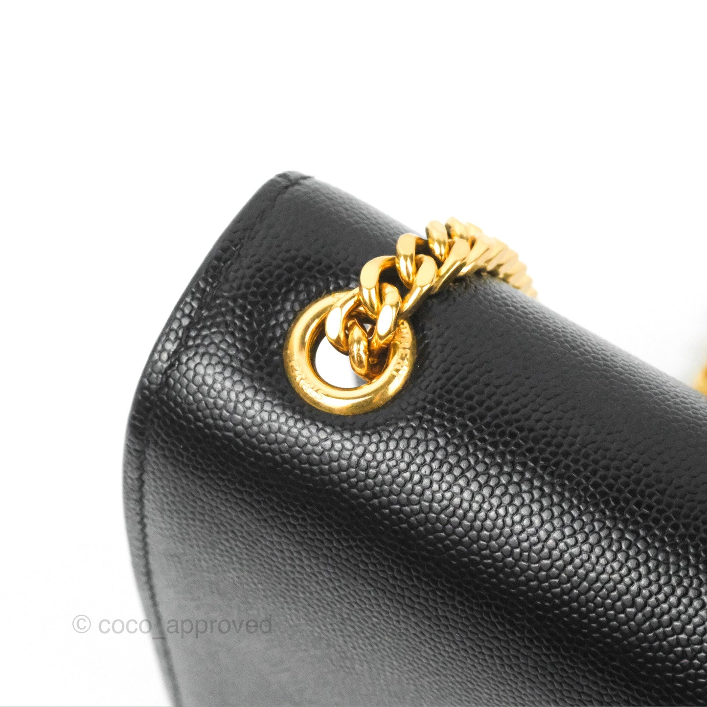 Saint Laurent Small Classic Monogram Kate Chain Bag Black Grained Calfskin Gold Hardware