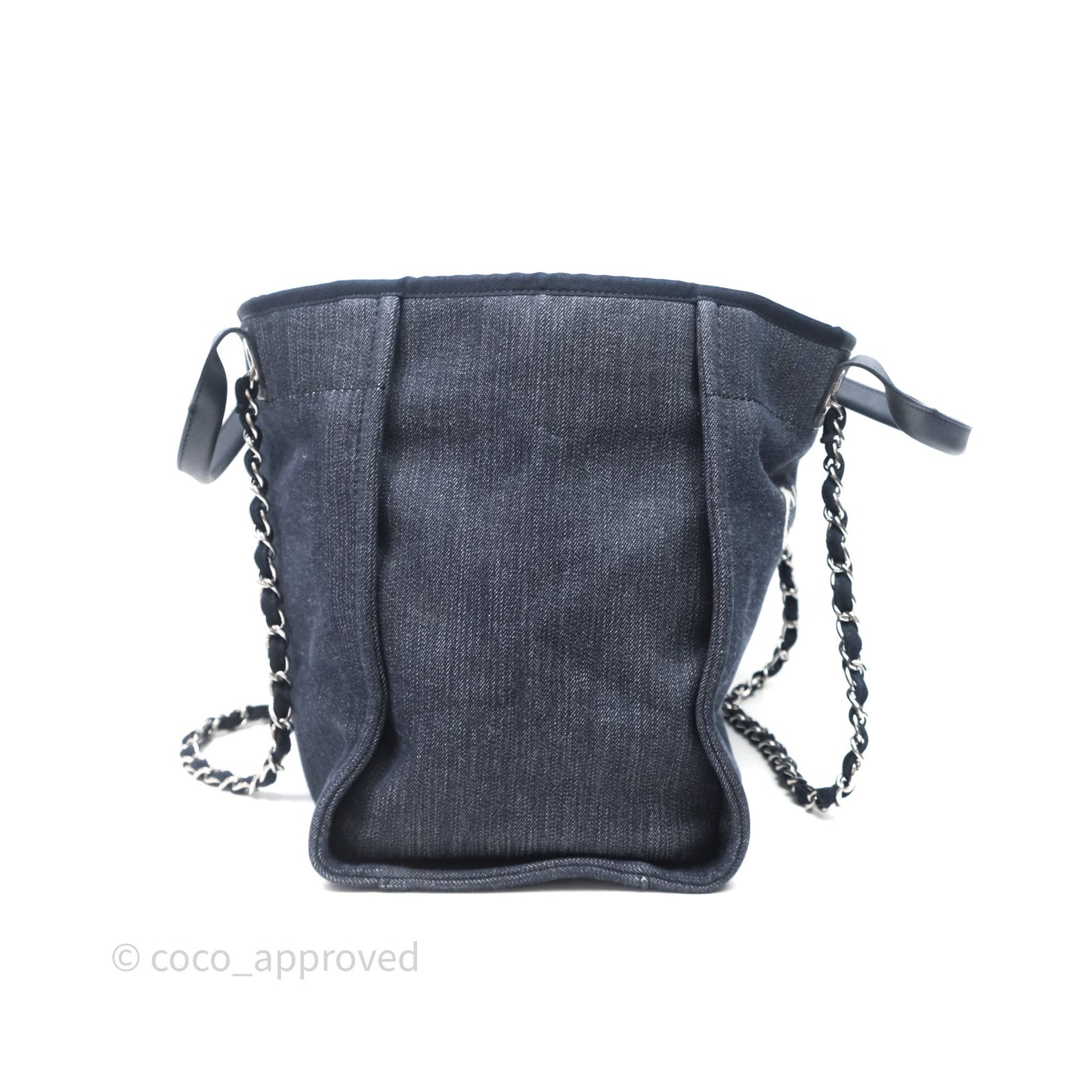 Chanel Large Deauville Tote Denim Canvas Silver Hardware