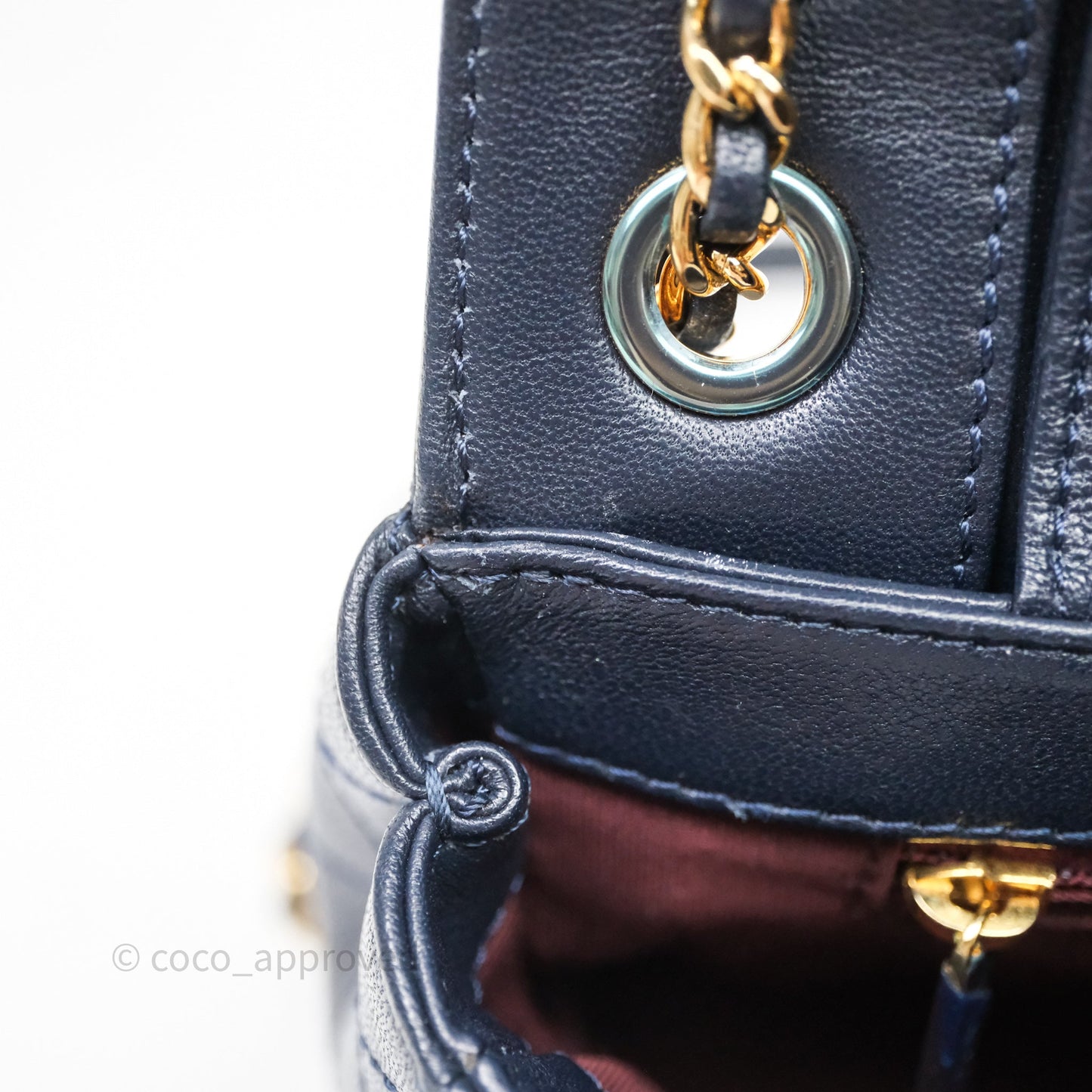 Chanel Small Vintage Mademoiselle Flap Navy Sheepskin Gold Hardware