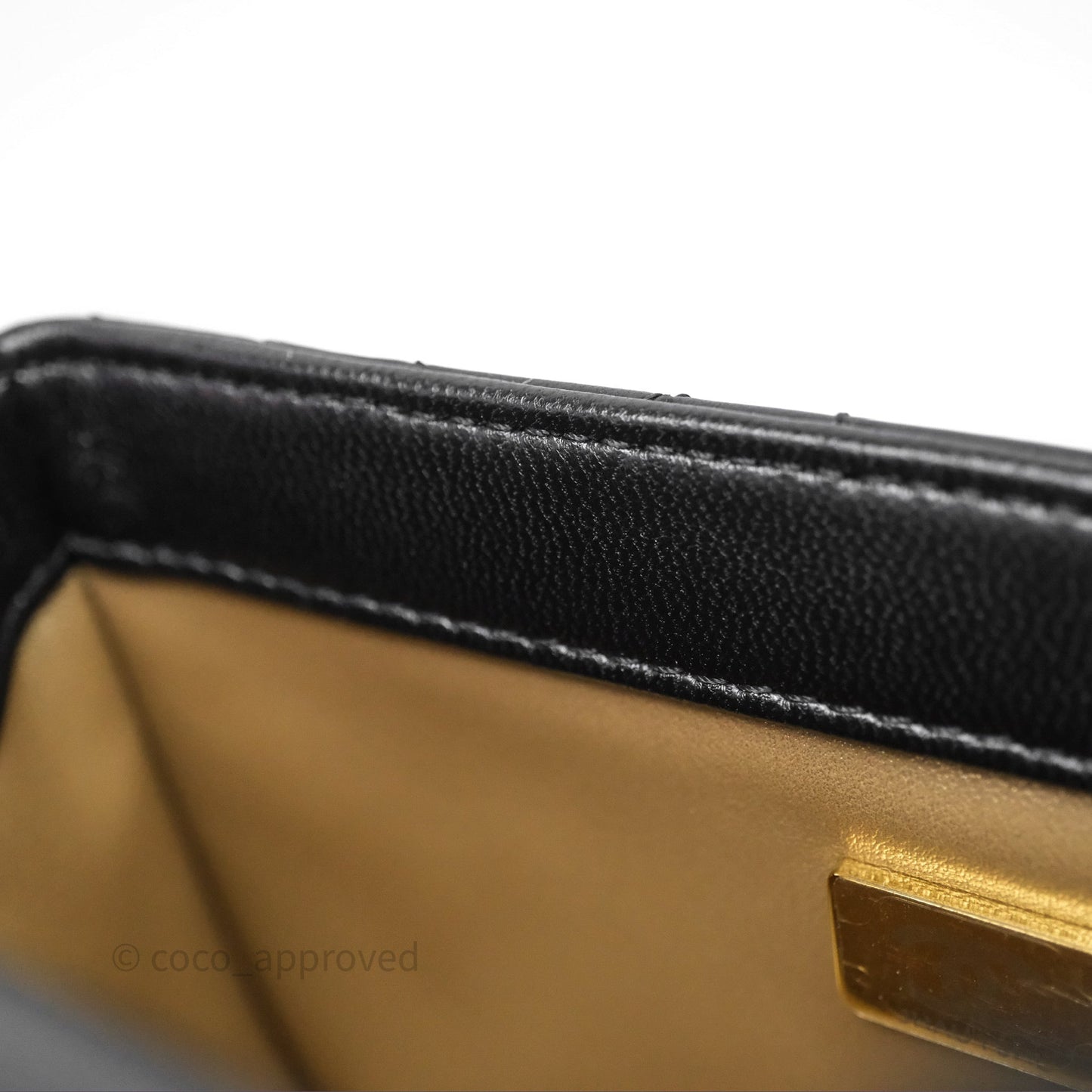Chanel Pearl Crush Mini Square Quilted Black Lambskin Aged Gold Hardware