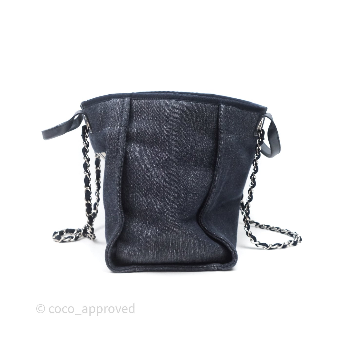 Chanel Large Deauville Tote Denim Canvas Silver Hardware