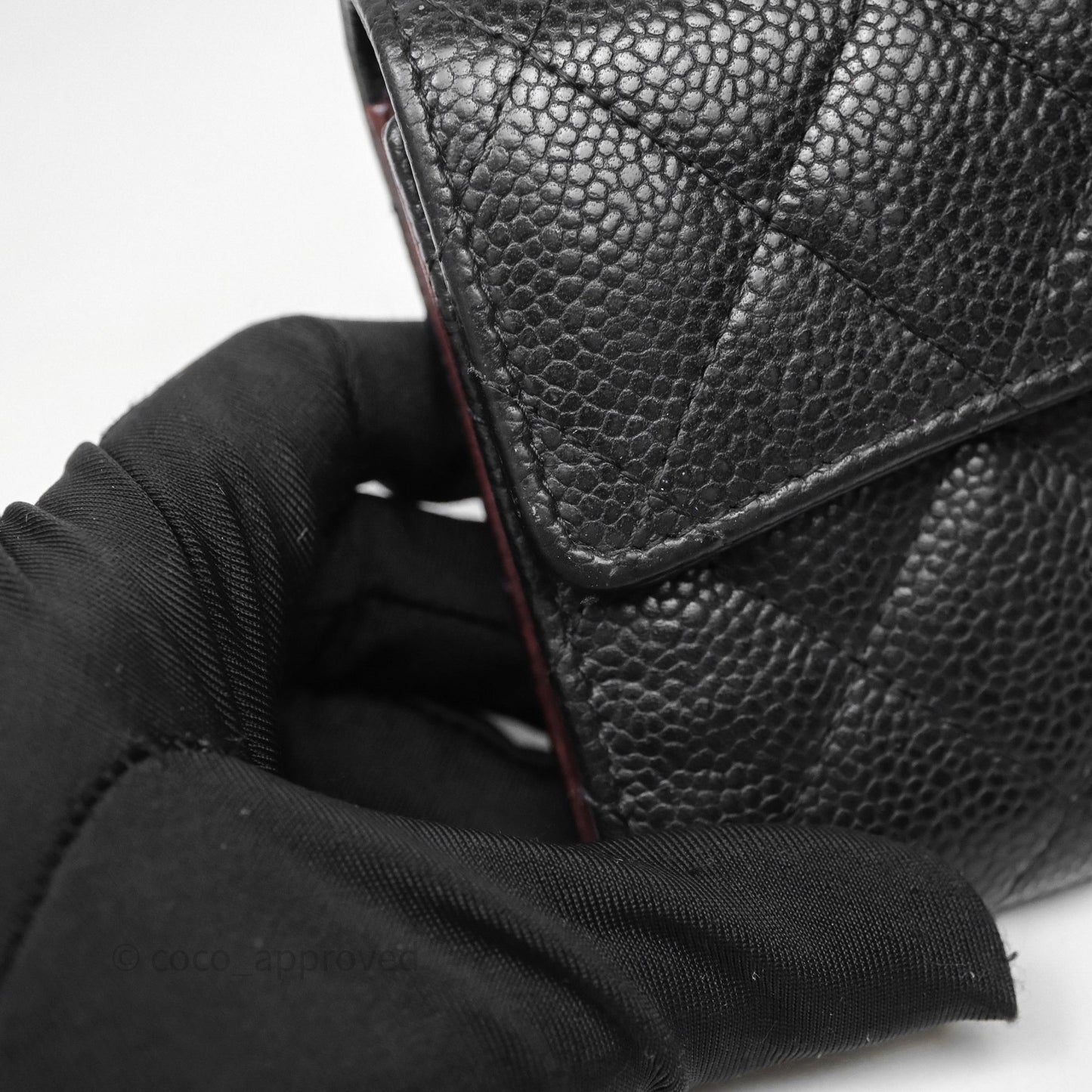 Chanel Quilted Medium Flap Wallet Black Caviar Gold Hardware