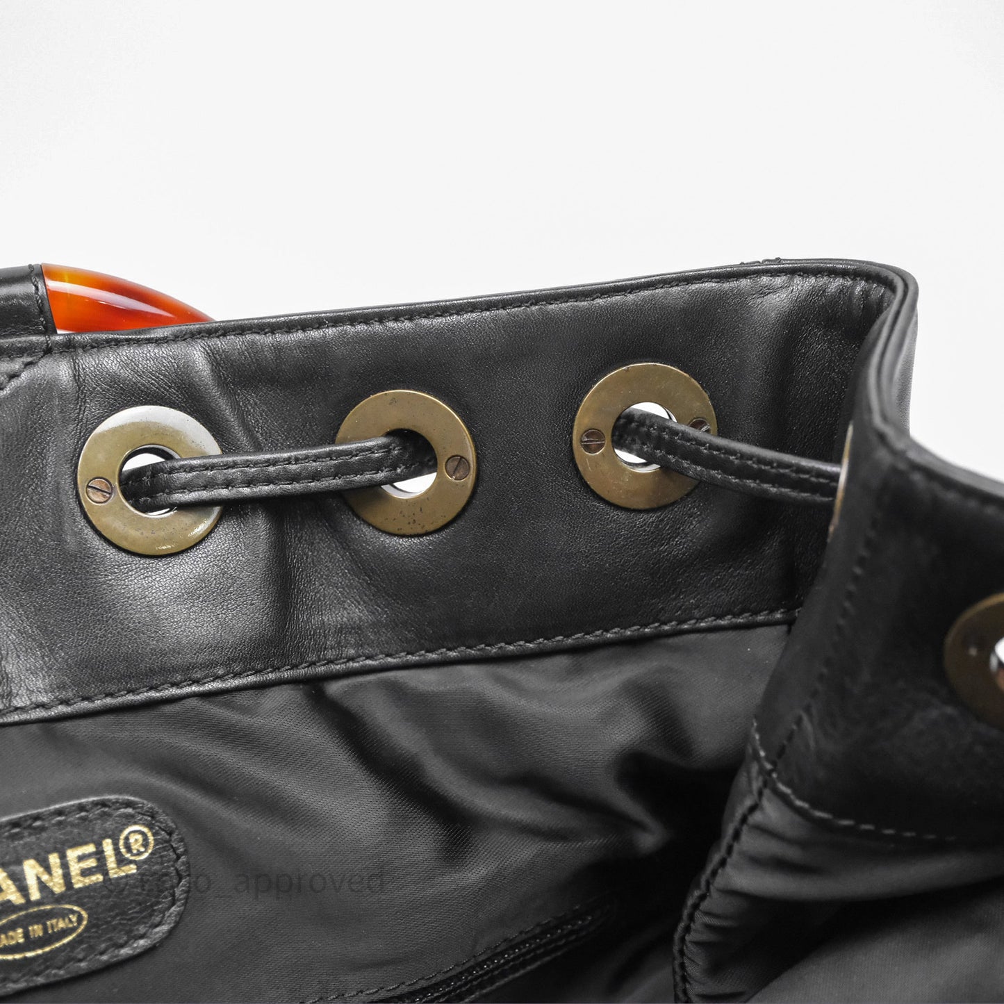 Chanel Vintage Top Handle Ring Bag Black Lambskin