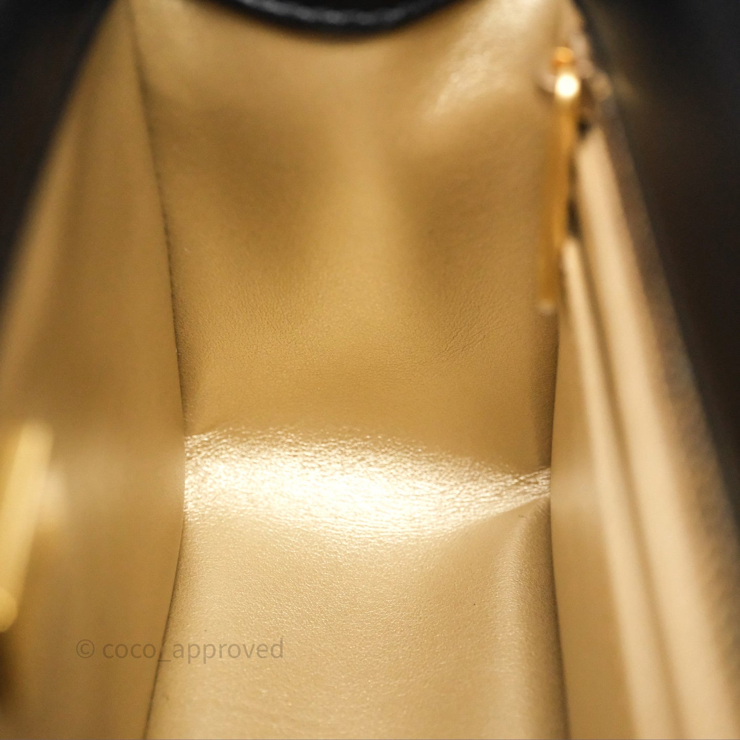 Chanel Pearl Crush Mini Square Quilted Black Lambskin Aged Gold Hardware