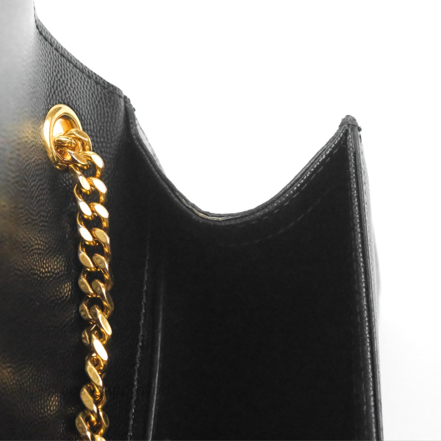 Saint Laurent Small Classic Monogram Kate Chain Bag Black Grained Calfskin Gold Hardware