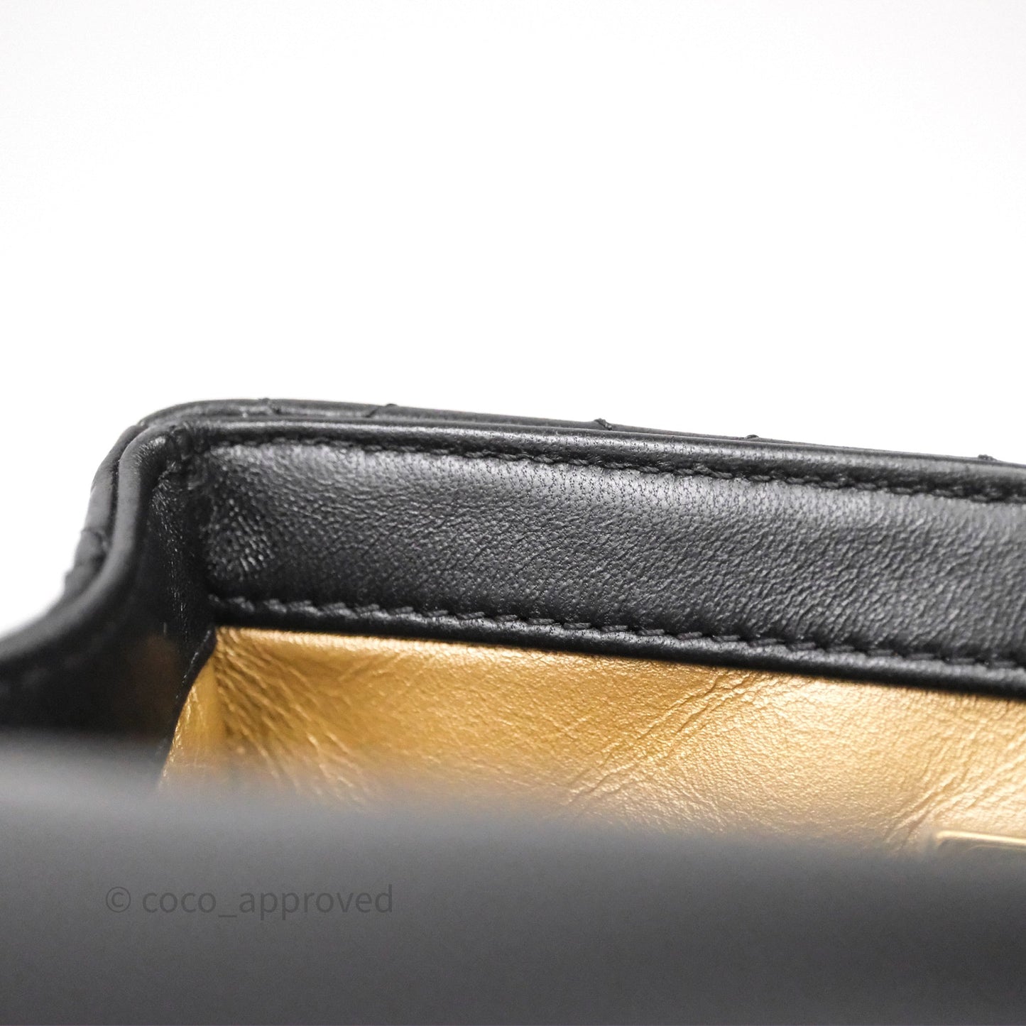 Chanel Pearl Crush Mini Square Quilted Black Lambskin Aged Gold Hardware
