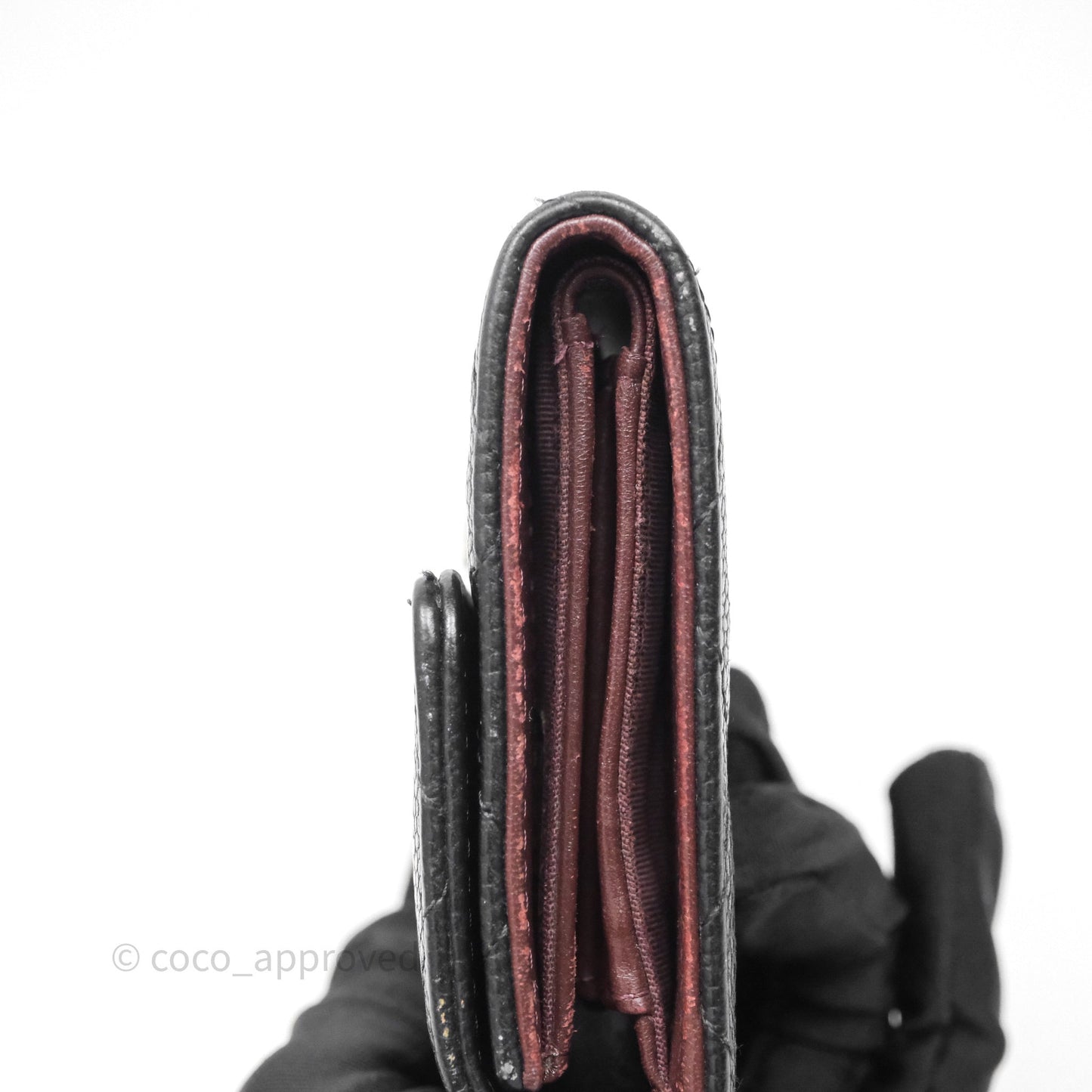 Chanel Quilted Medium Flap Wallet Black Caviar Gold Hardware