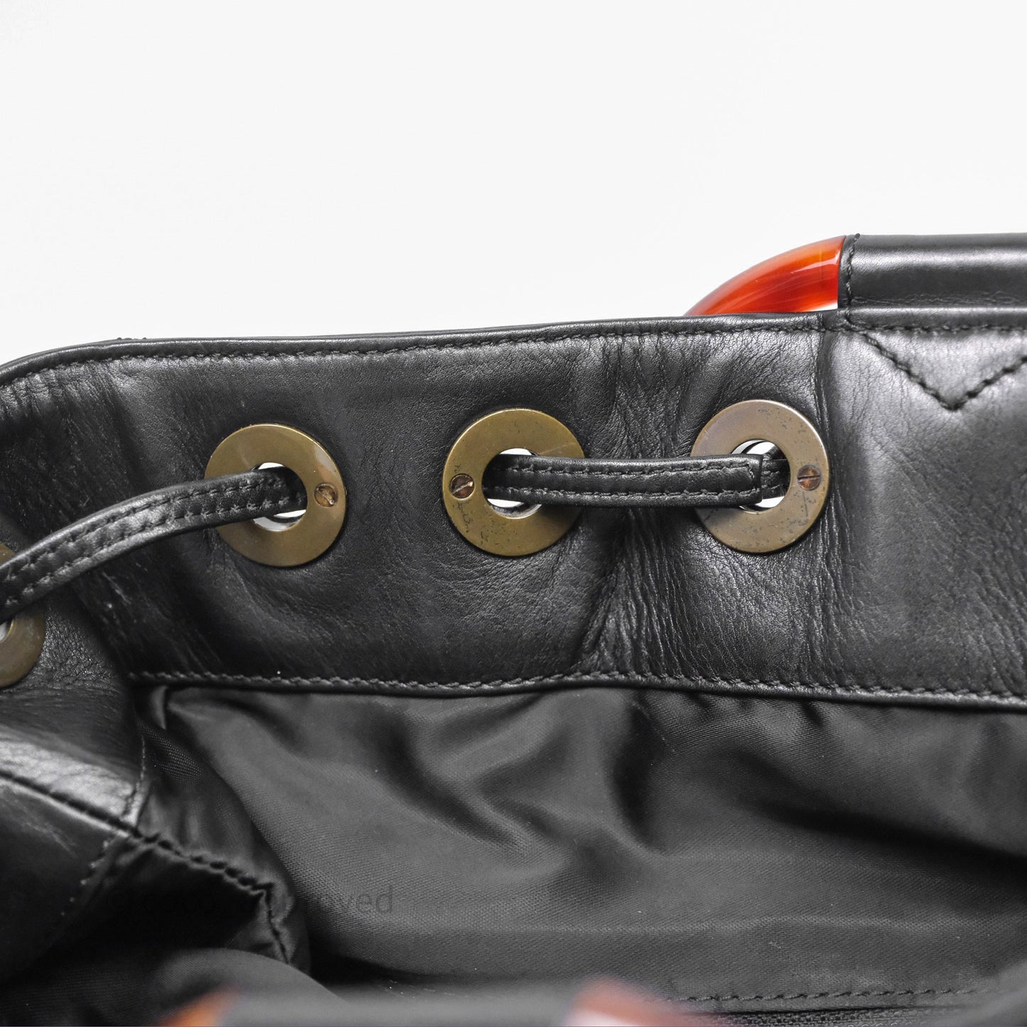Chanel Vintage Top Handle Ring Bag Black Lambskin