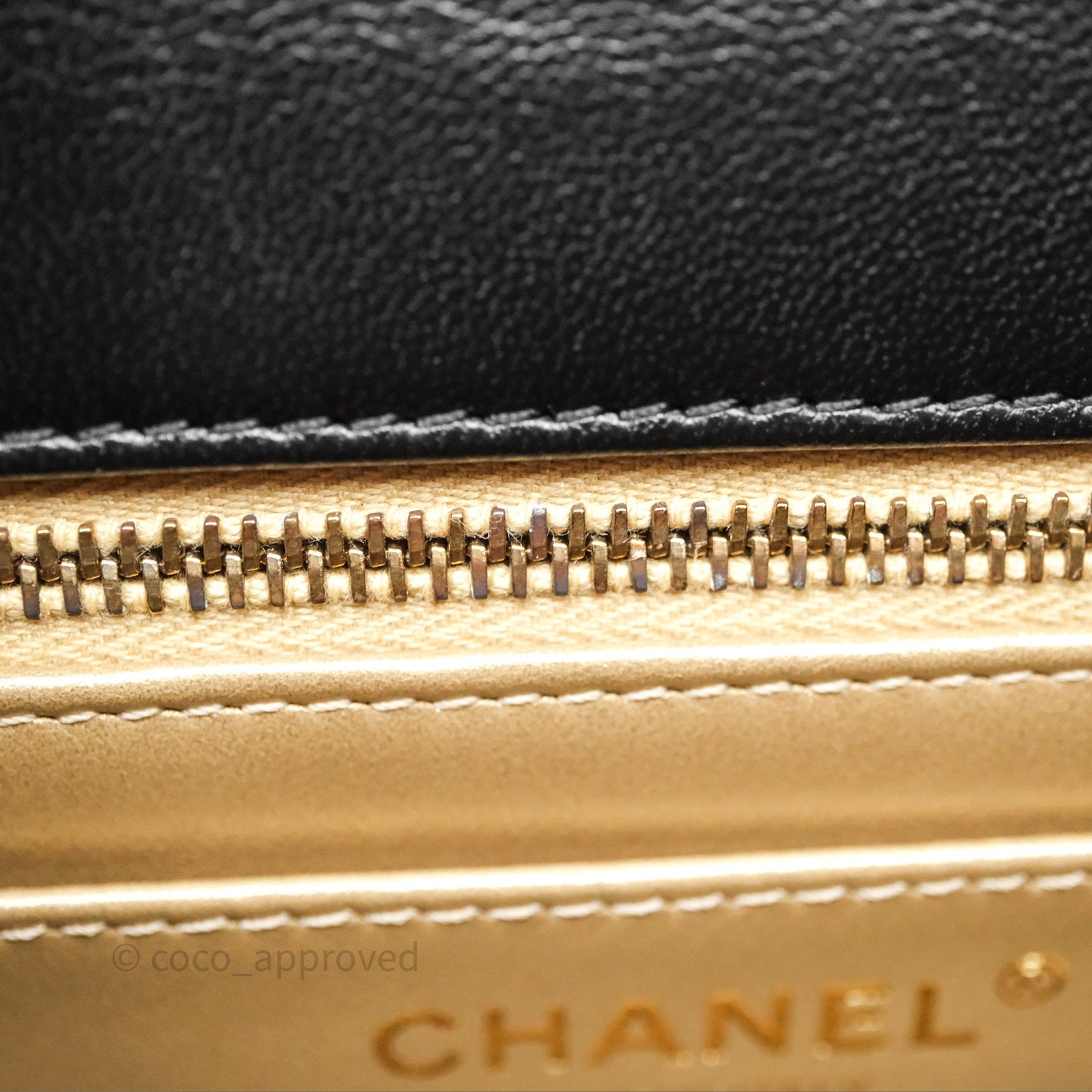 Chanel Pearl Crush Mini Square Quilted Black Lambskin Aged Gold Hardware