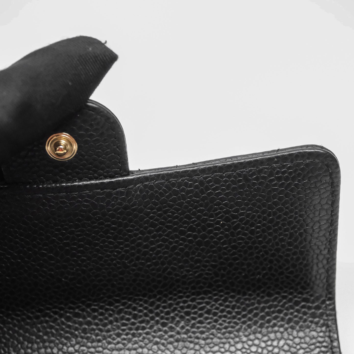 Chanel Quilted Medium Flap Wallet Black Caviar Gold Hardware