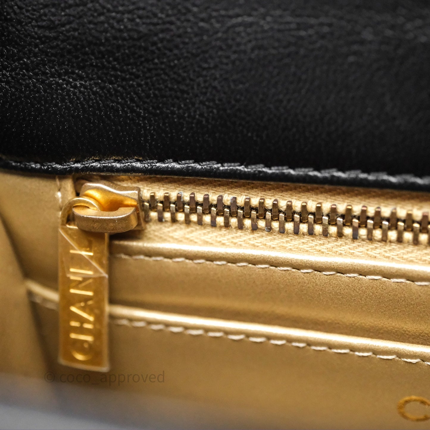 Chanel Pearl Crush Mini Square Quilted Black Lambskin Aged Gold Hardware