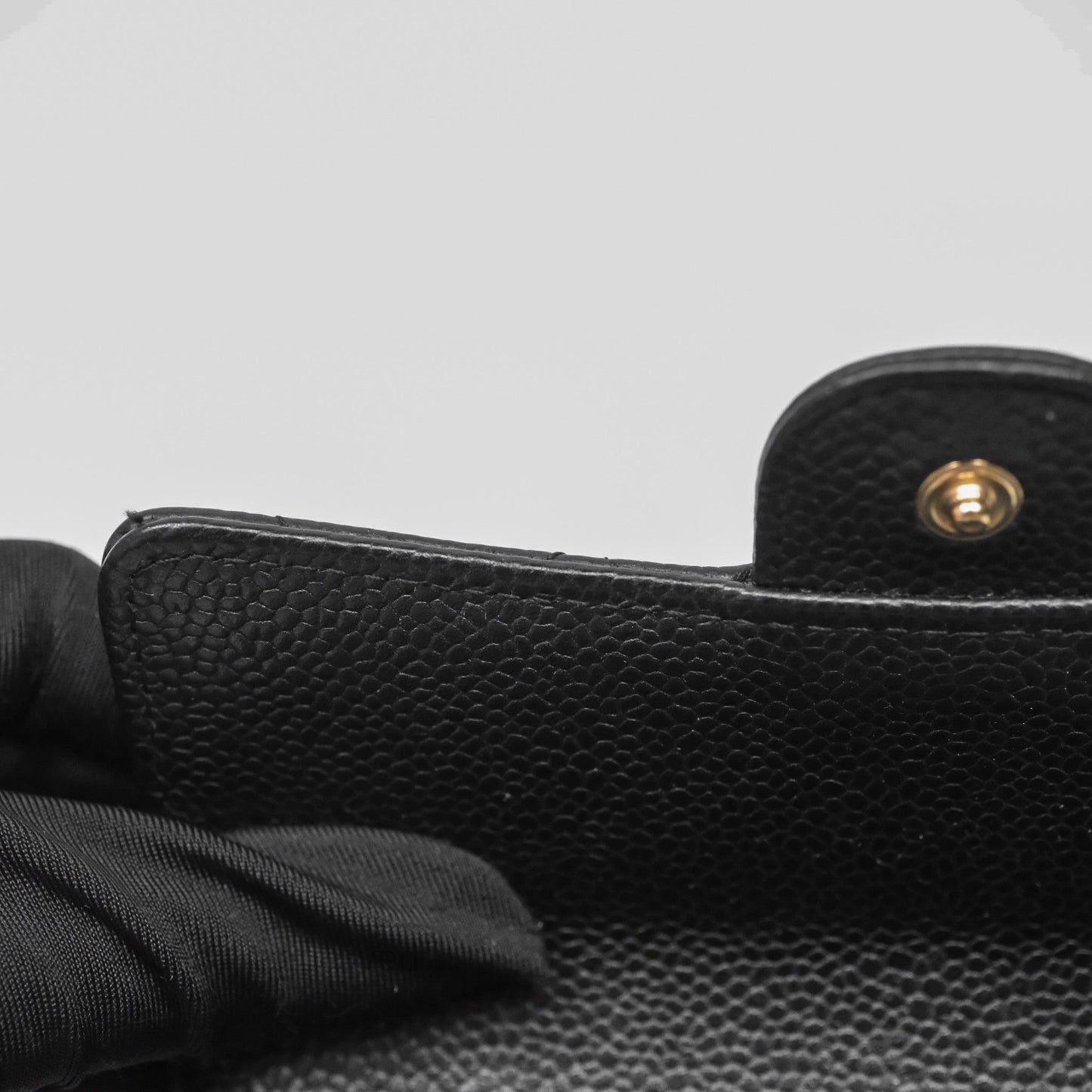 Chanel Quilted Medium Flap Wallet Black Caviar Gold Hardware
