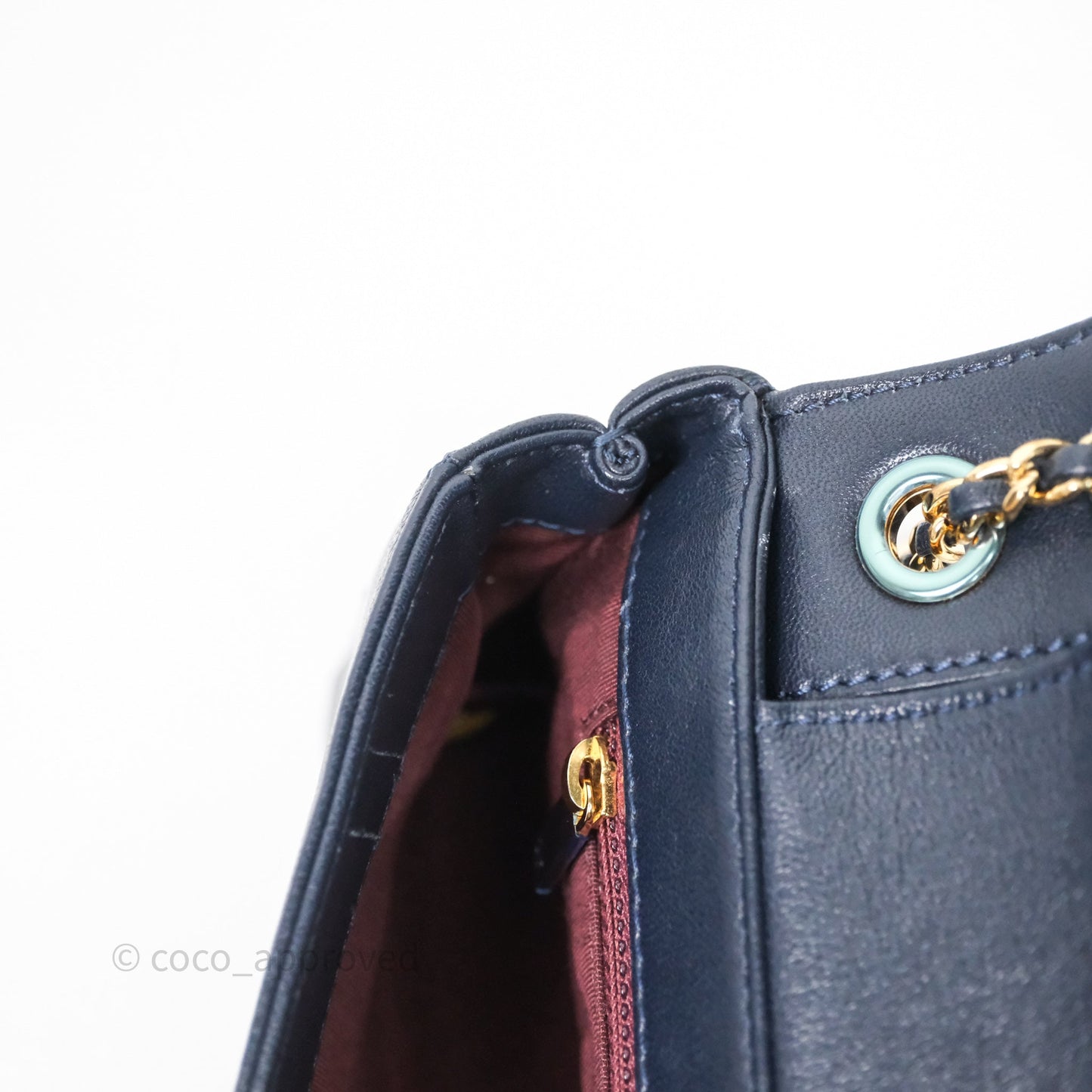 Chanel Small Vintage Mademoiselle Flap Navy Sheepskin Gold Hardware