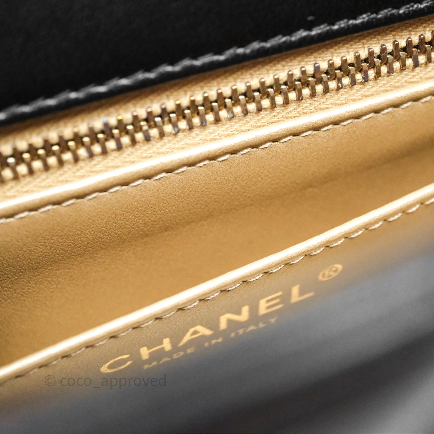 Chanel Pearl Crush Mini Square Quilted Black Lambskin Aged Gold Hardware