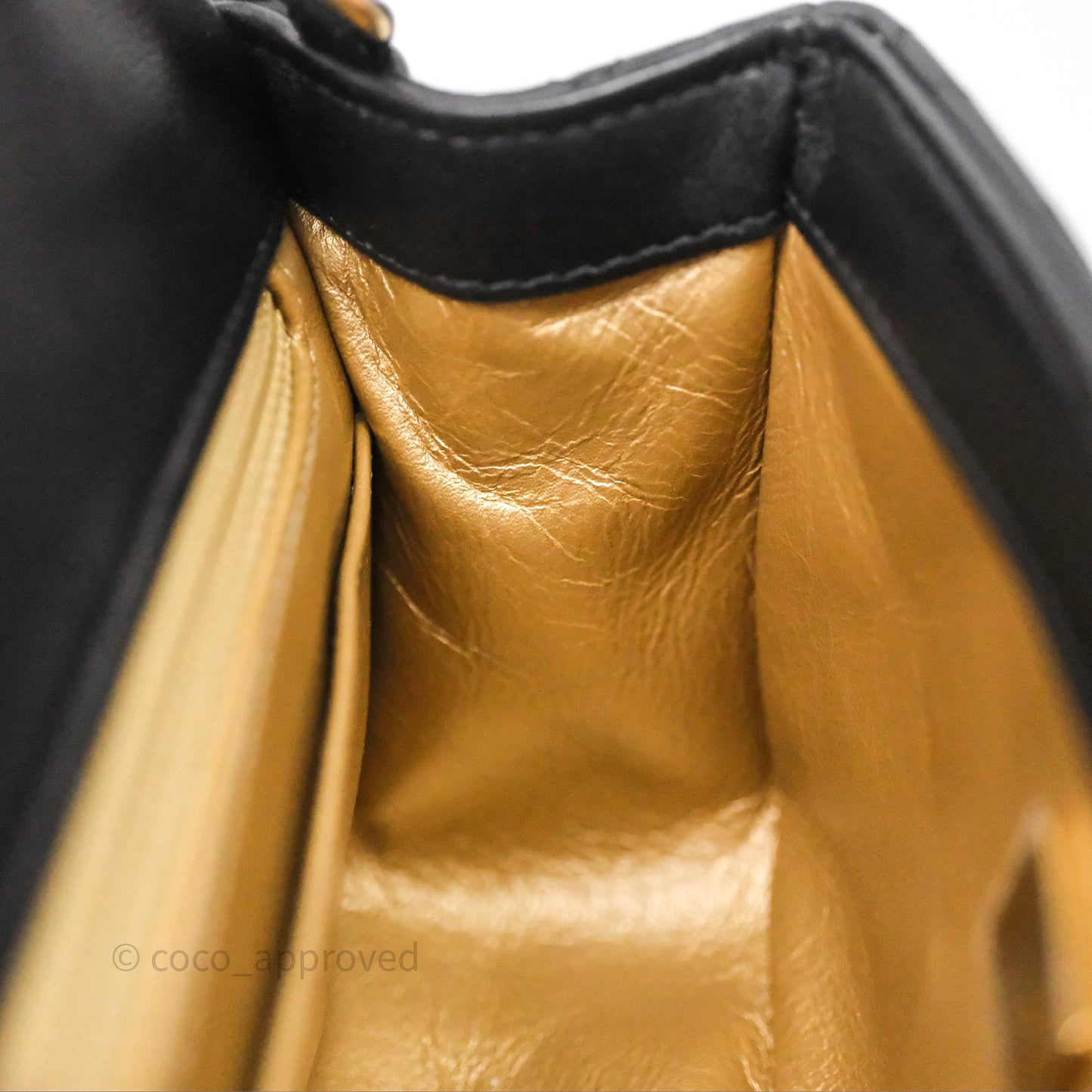 Chanel Pearl Crush Mini Square Quilted Black Lambskin Aged Gold Hardware