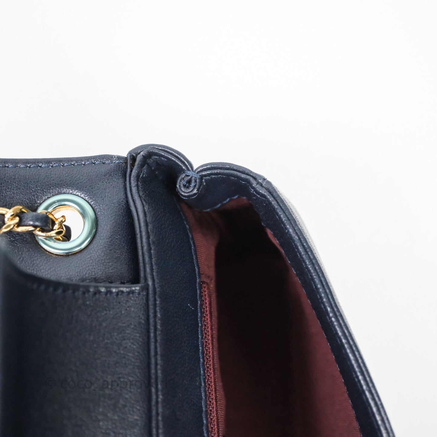 Chanel Small Vintage Mademoiselle Flap Navy Sheepskin Gold Hardware
