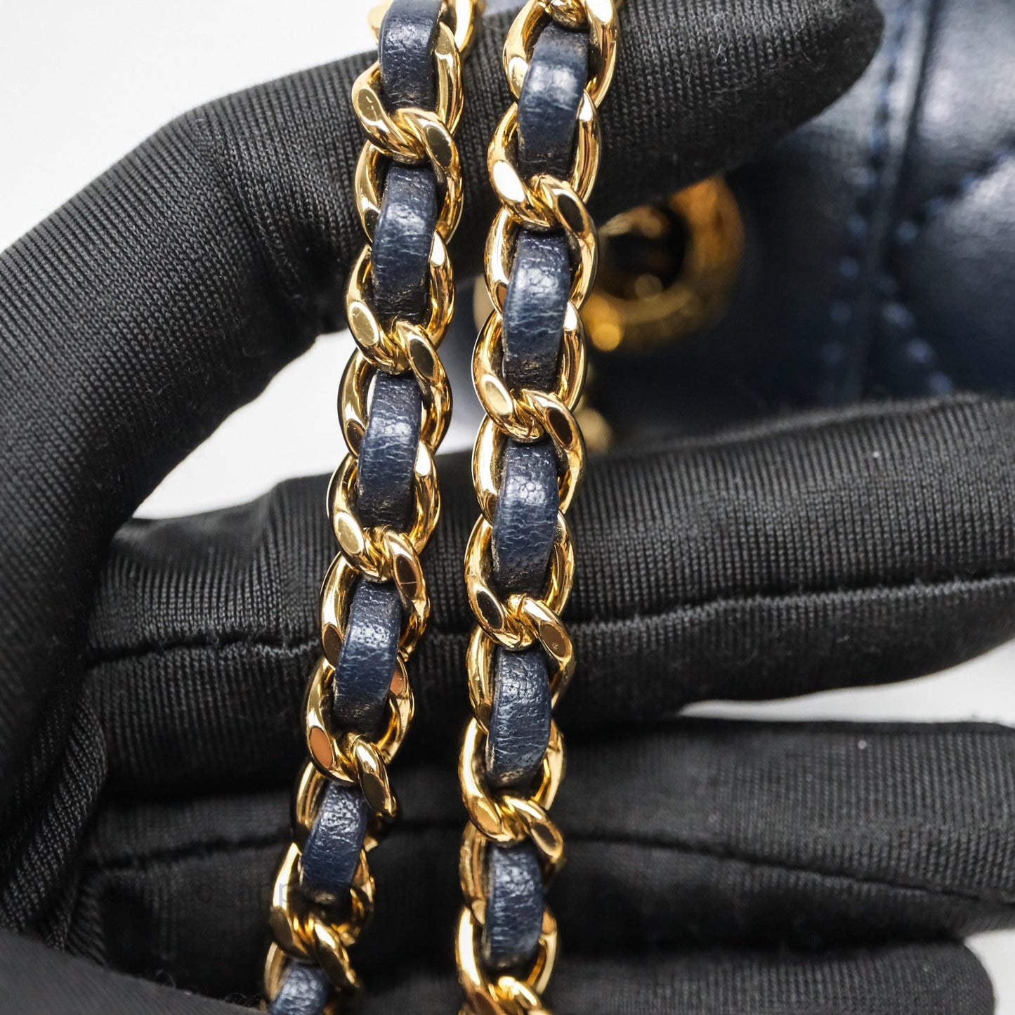 Chanel Small Vintage Mademoiselle Flap Navy Sheepskin Gold Hardware