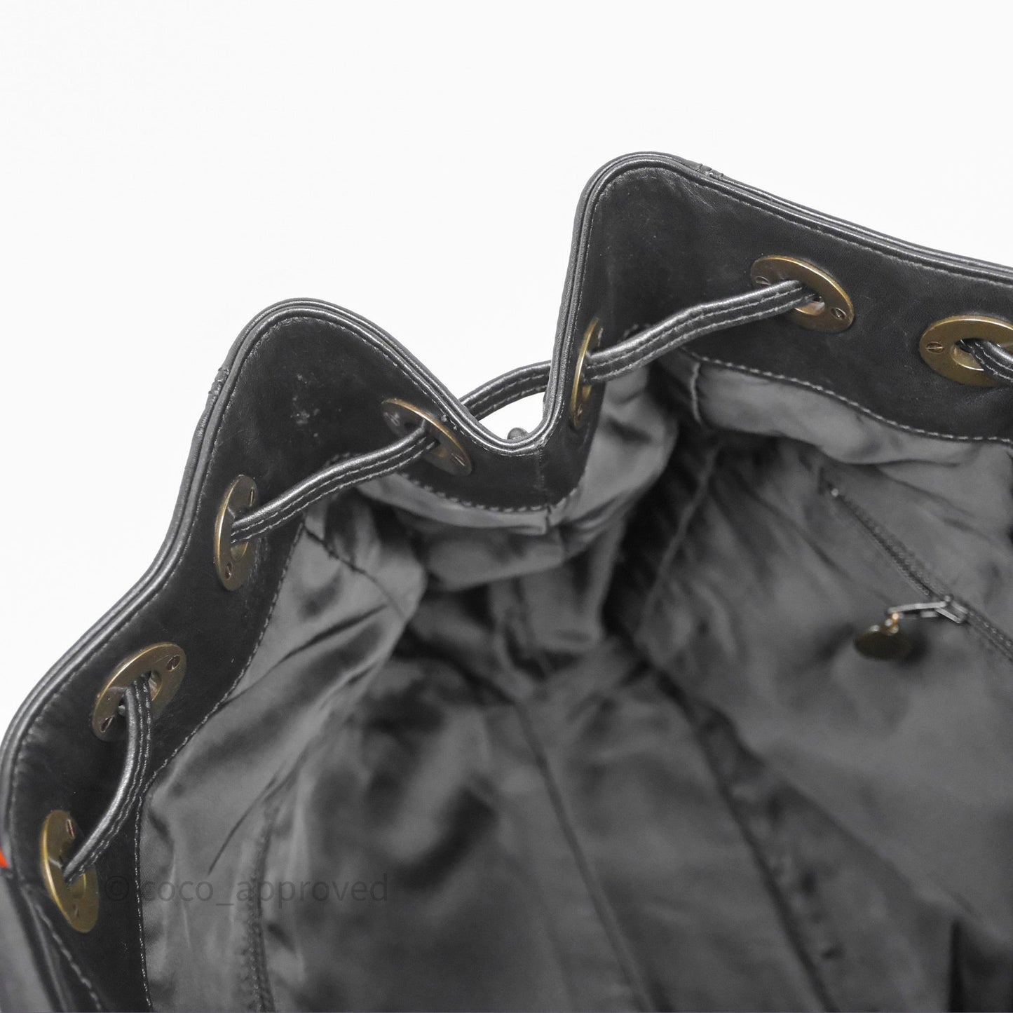 Chanel Vintage Top Handle Ring Bag Black Lambskin