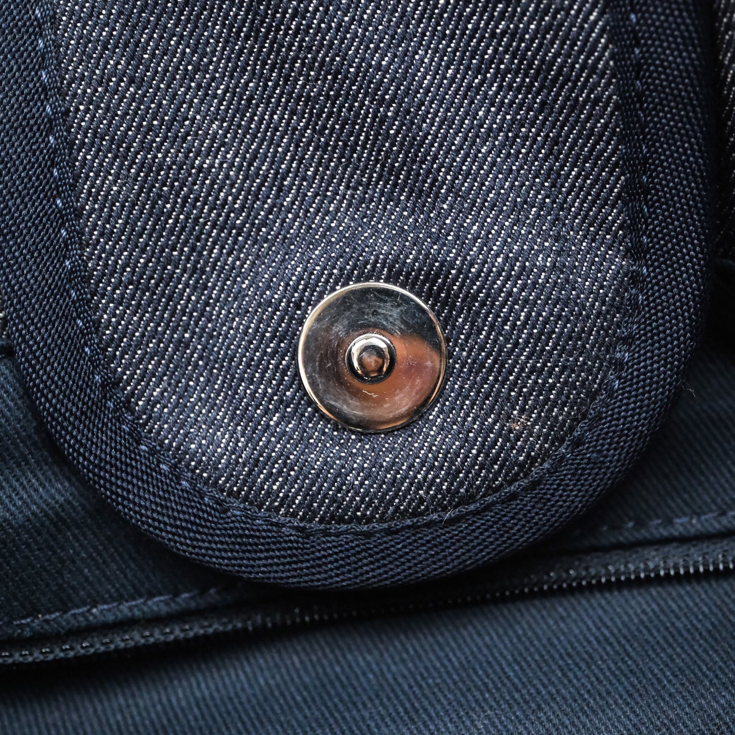 Chanel Large Deauville Tote Denim Canvas Silver Hardware