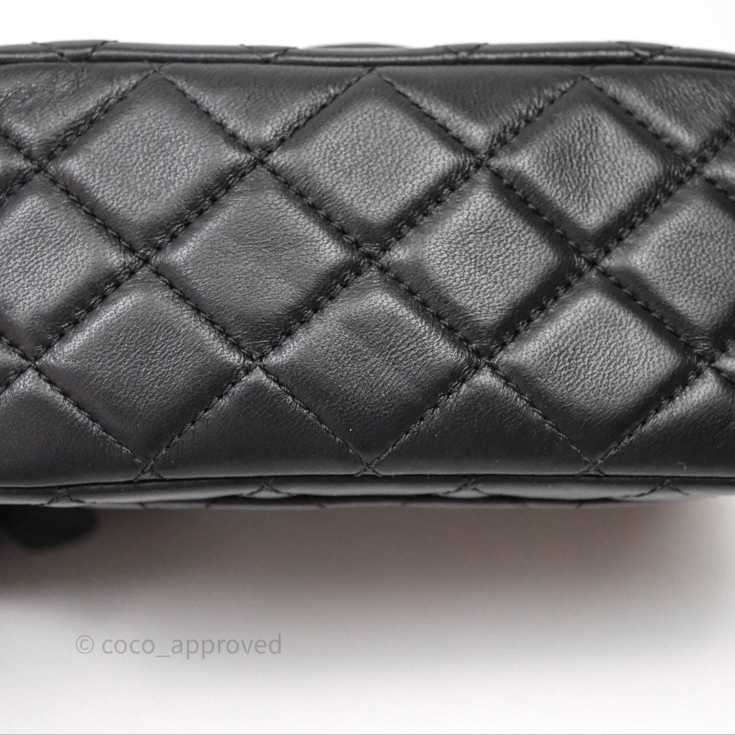 Chanel Pearl Crush Mini Square Quilted Black Lambskin Aged Gold Hardware