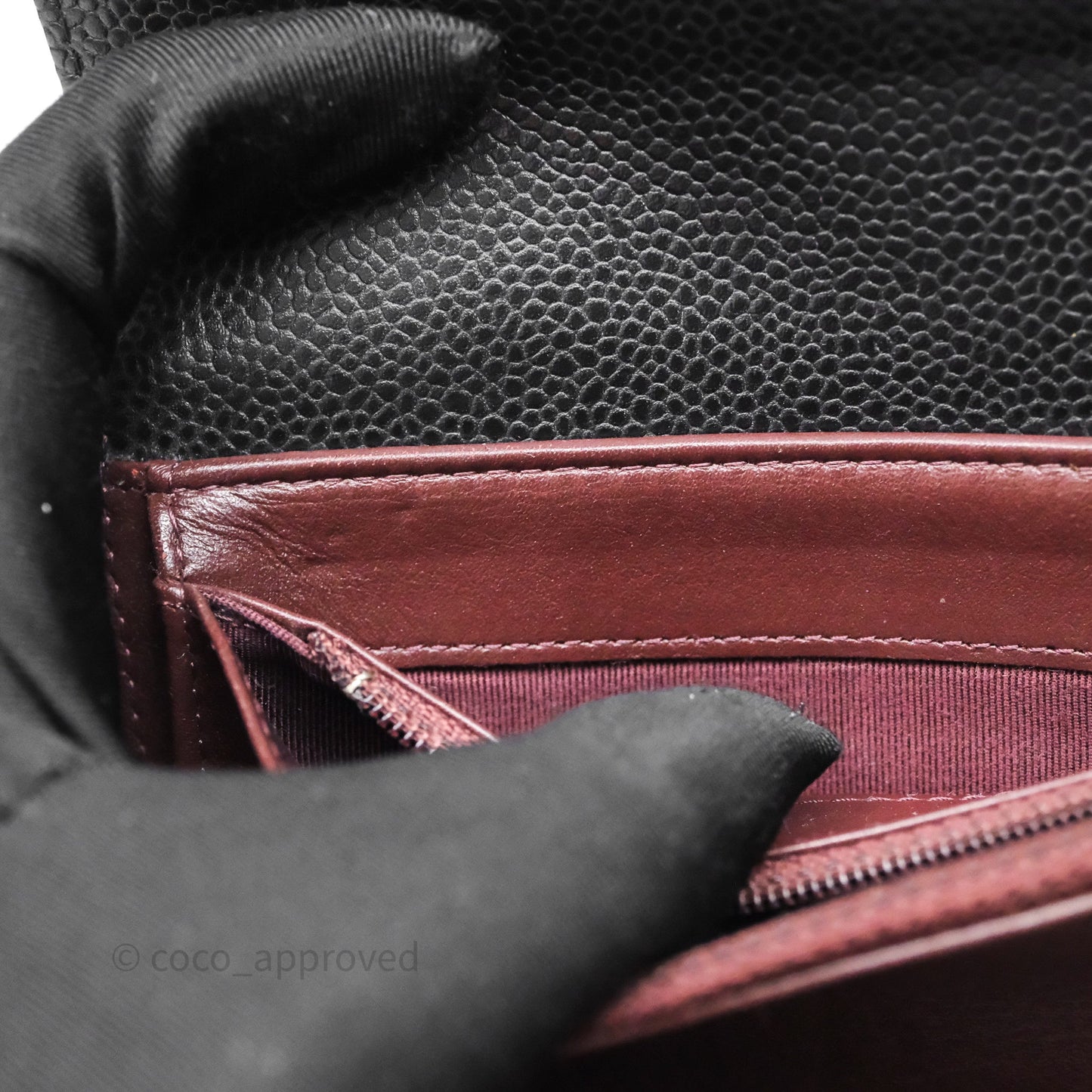 Chanel Quilted Medium Flap Wallet Black Caviar Gold Hardware