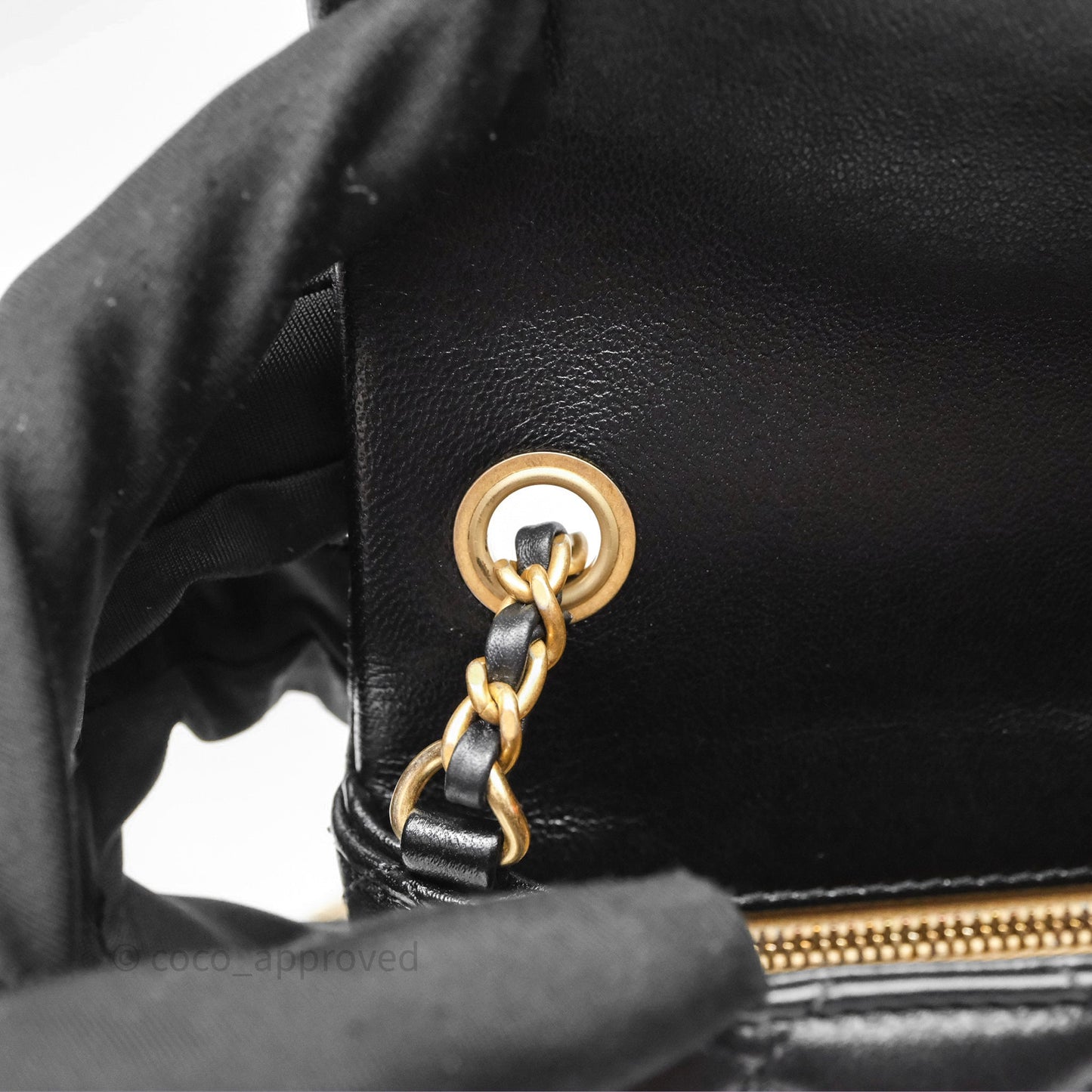 Chanel Pearl Crush Mini Square Quilted Black Lambskin Aged Gold Hardware