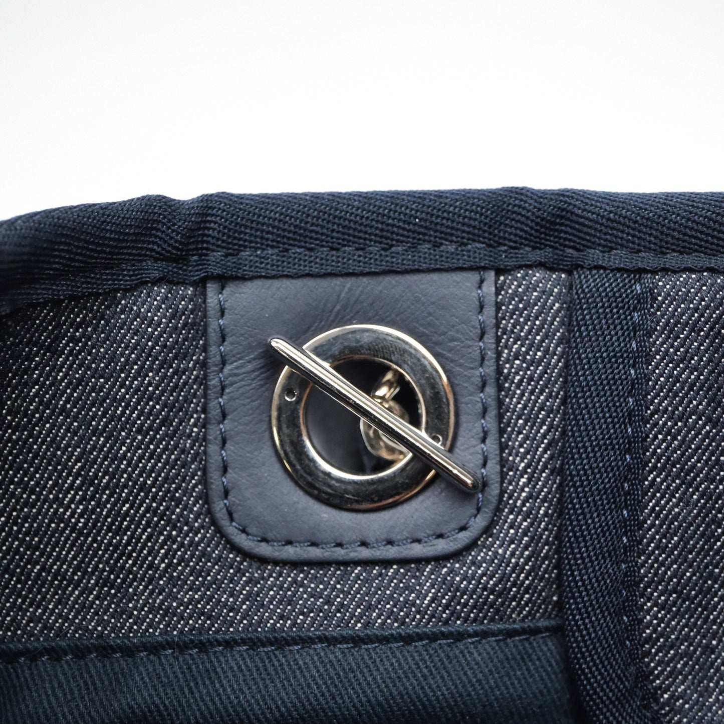 Chanel Large Deauville Tote Denim Canvas Silver Hardware