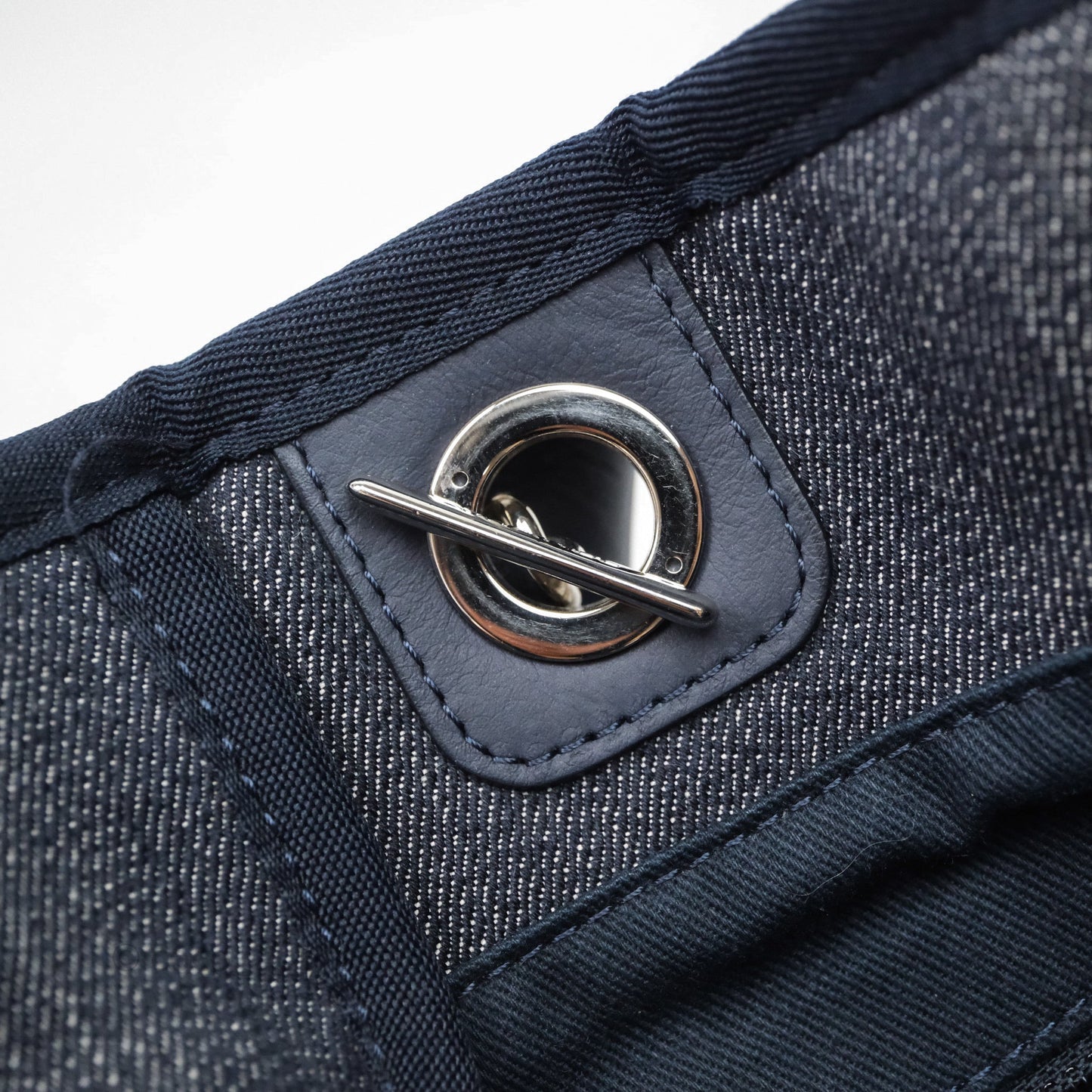 Chanel Large Deauville Tote Denim Canvas Silver Hardware