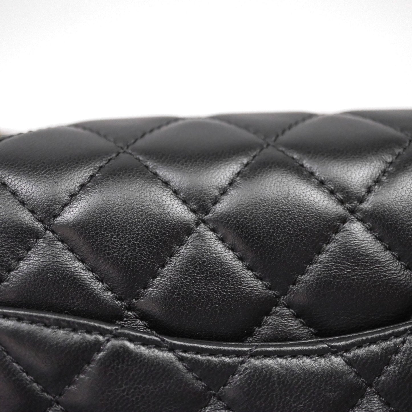 Chanel Pearl Crush Mini Square Quilted Black Lambskin Aged Gold Hardware