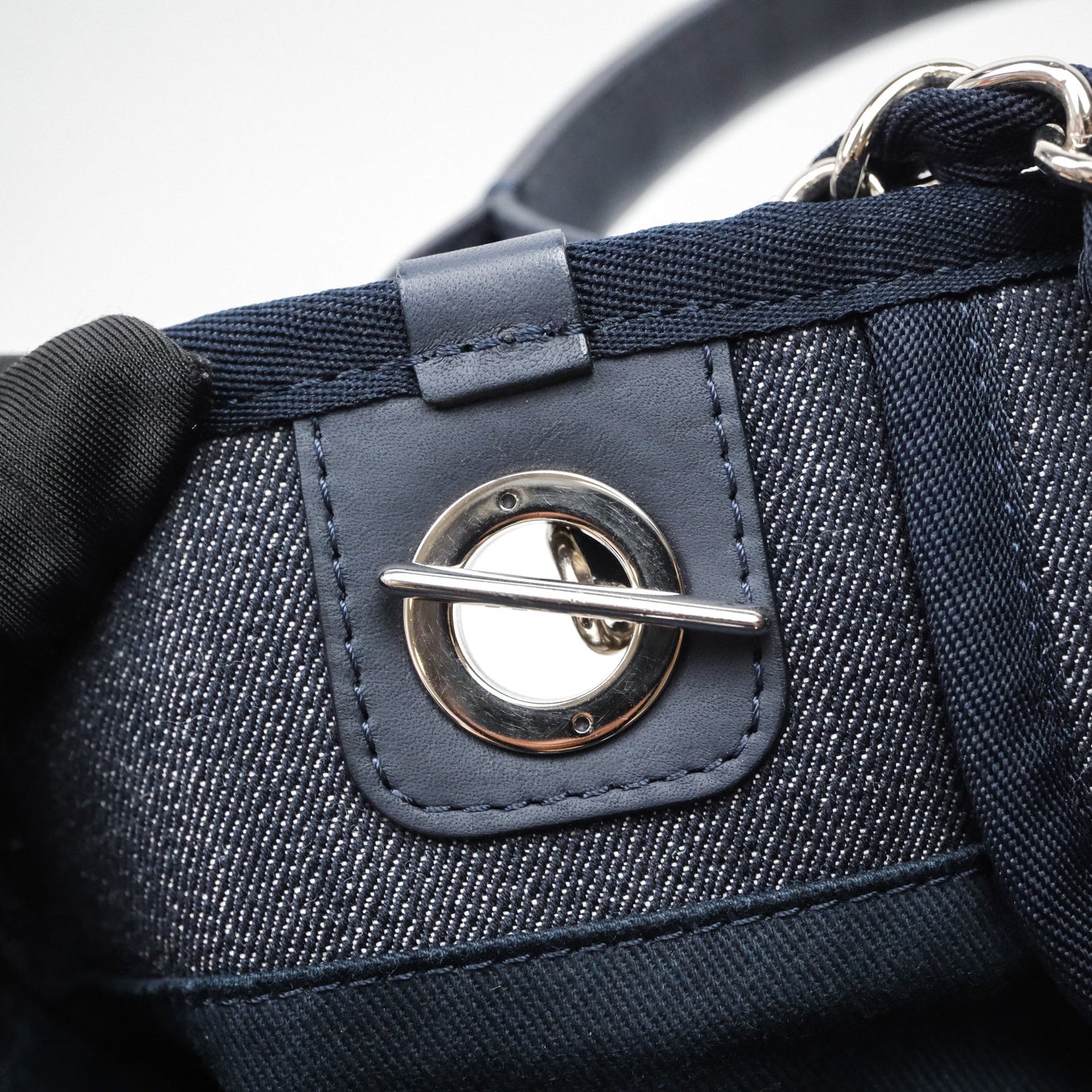 Chanel Large Deauville Tote Denim Canvas Silver Hardware