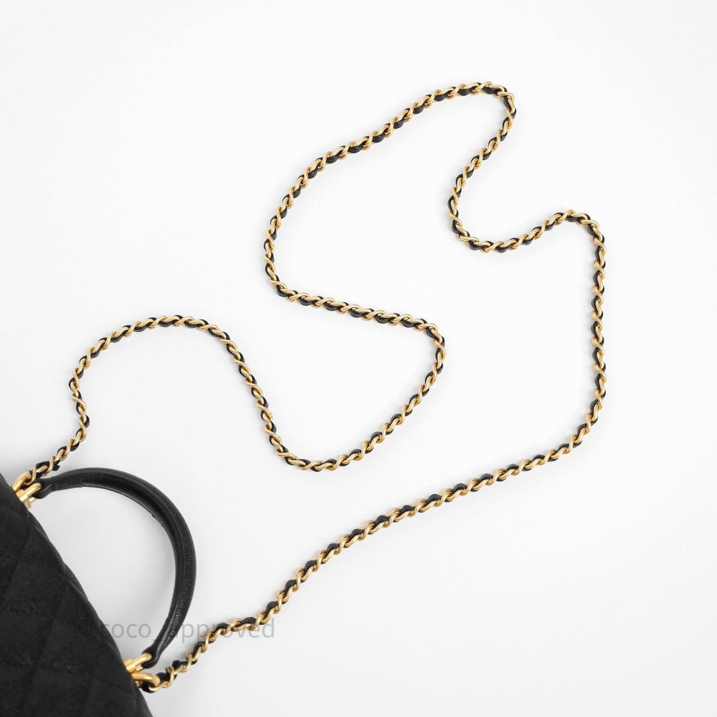 Chanel Top Handle Mini Rectangular Flap Bag Black Caviar Aged Gold Hardware