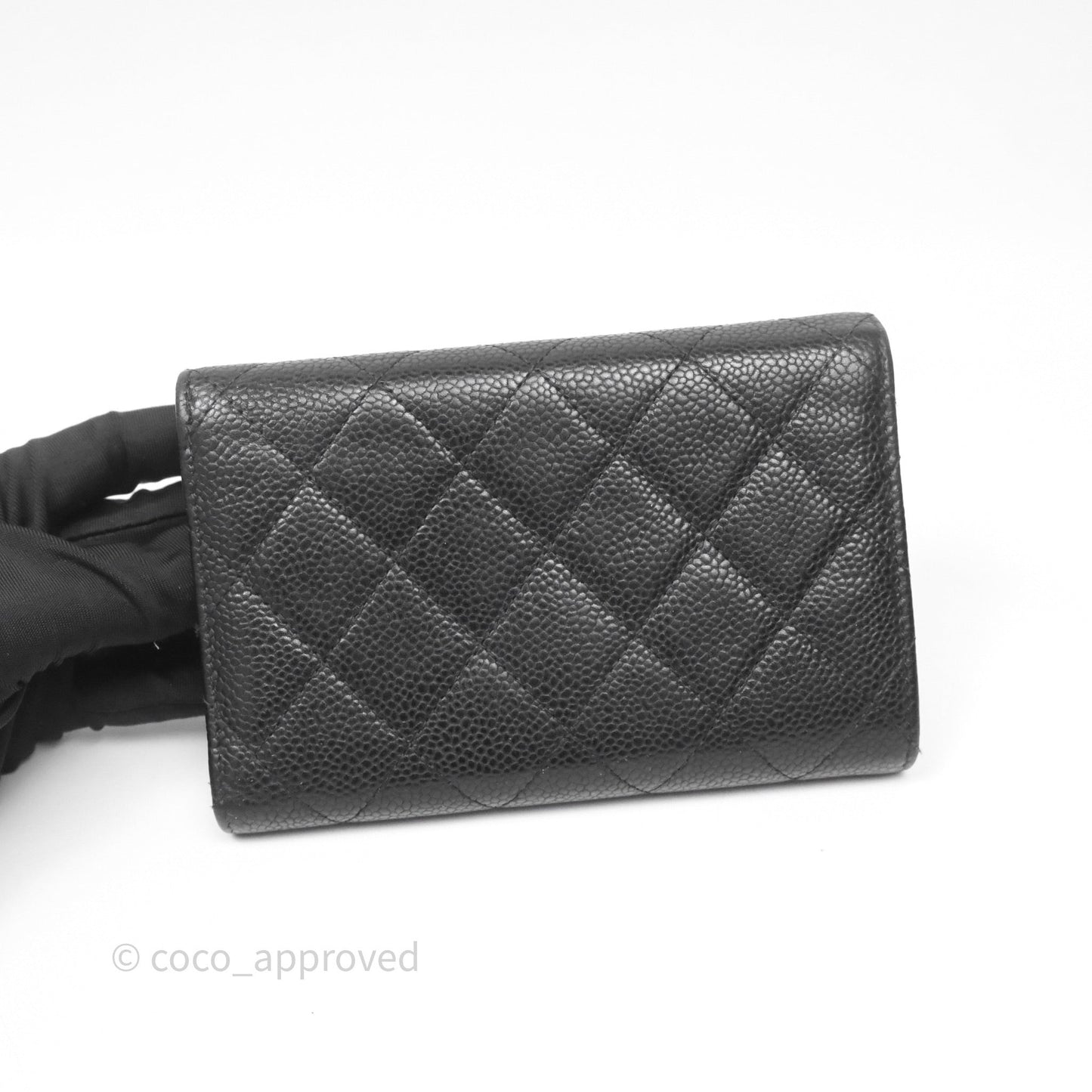 Chanel Quilted Medium Flap Wallet Black Caviar Gold Hardware