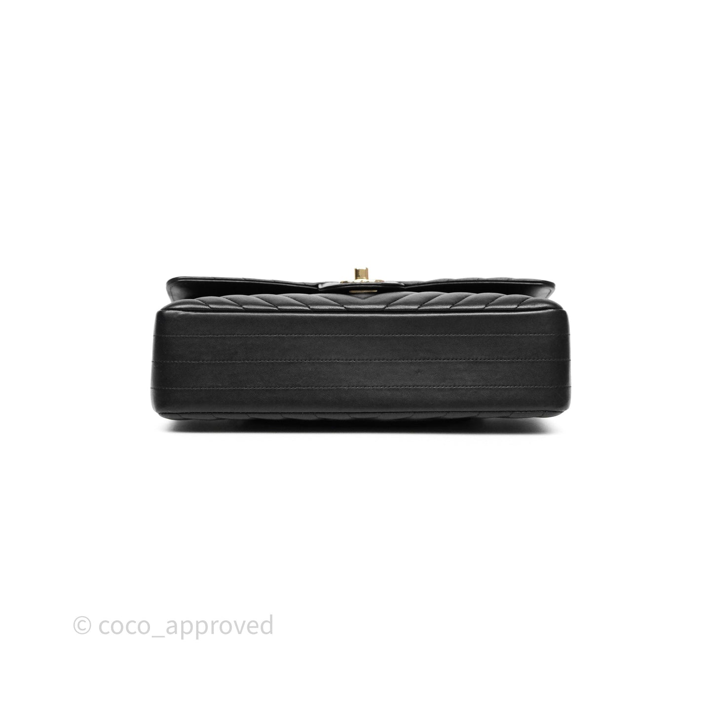 Chanel Classic Medium Flap Chevron Black Lambskin Gold Hardware