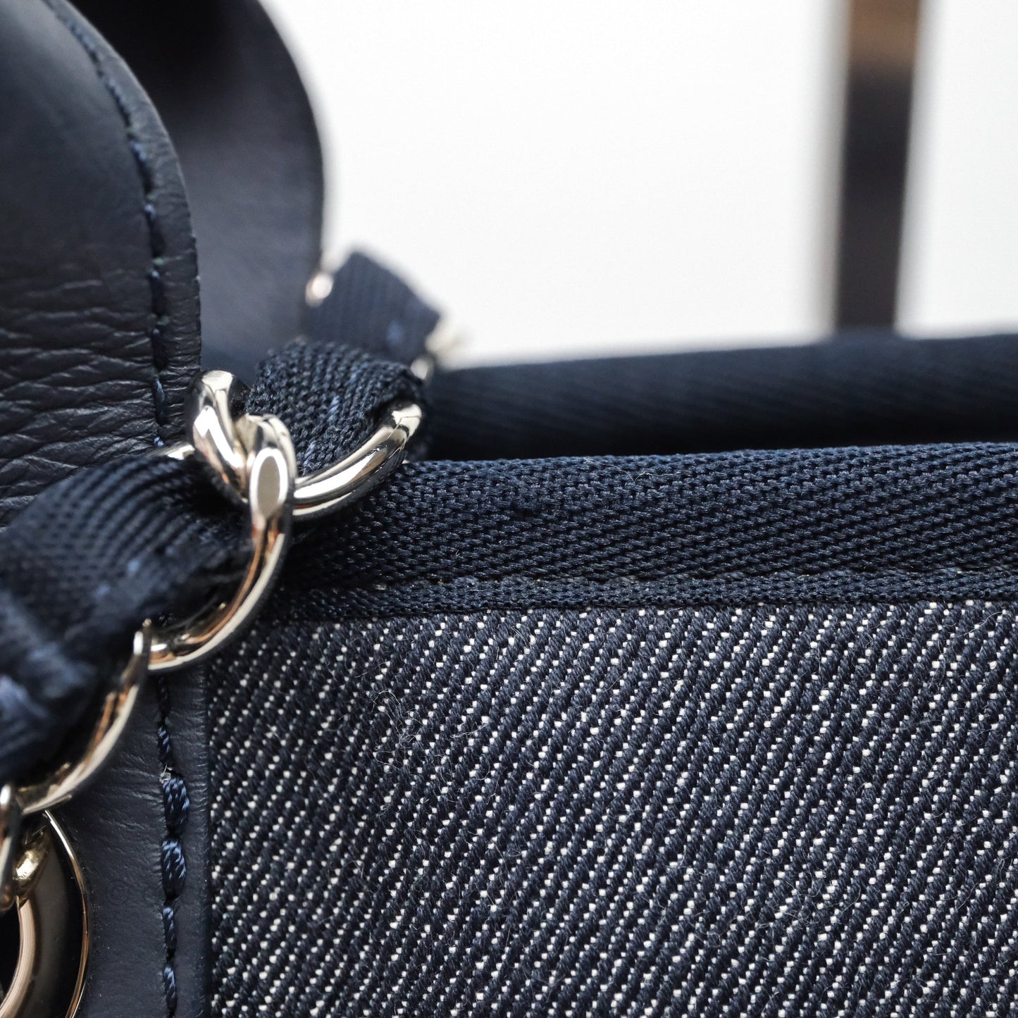 Chanel Large Deauville Tote Denim Canvas Silver Hardware