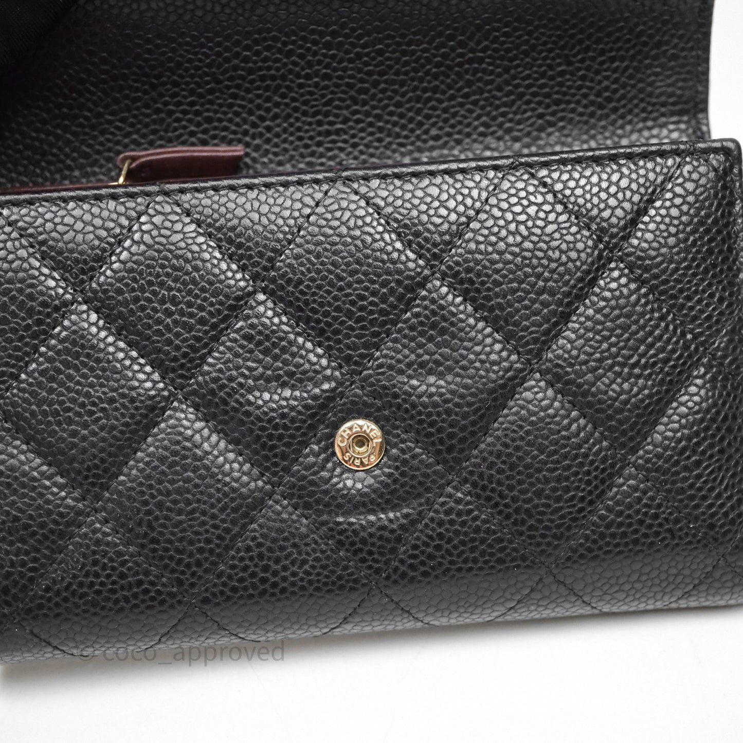 Chanel Quilted Medium Flap Wallet Black Caviar Gold Hardware