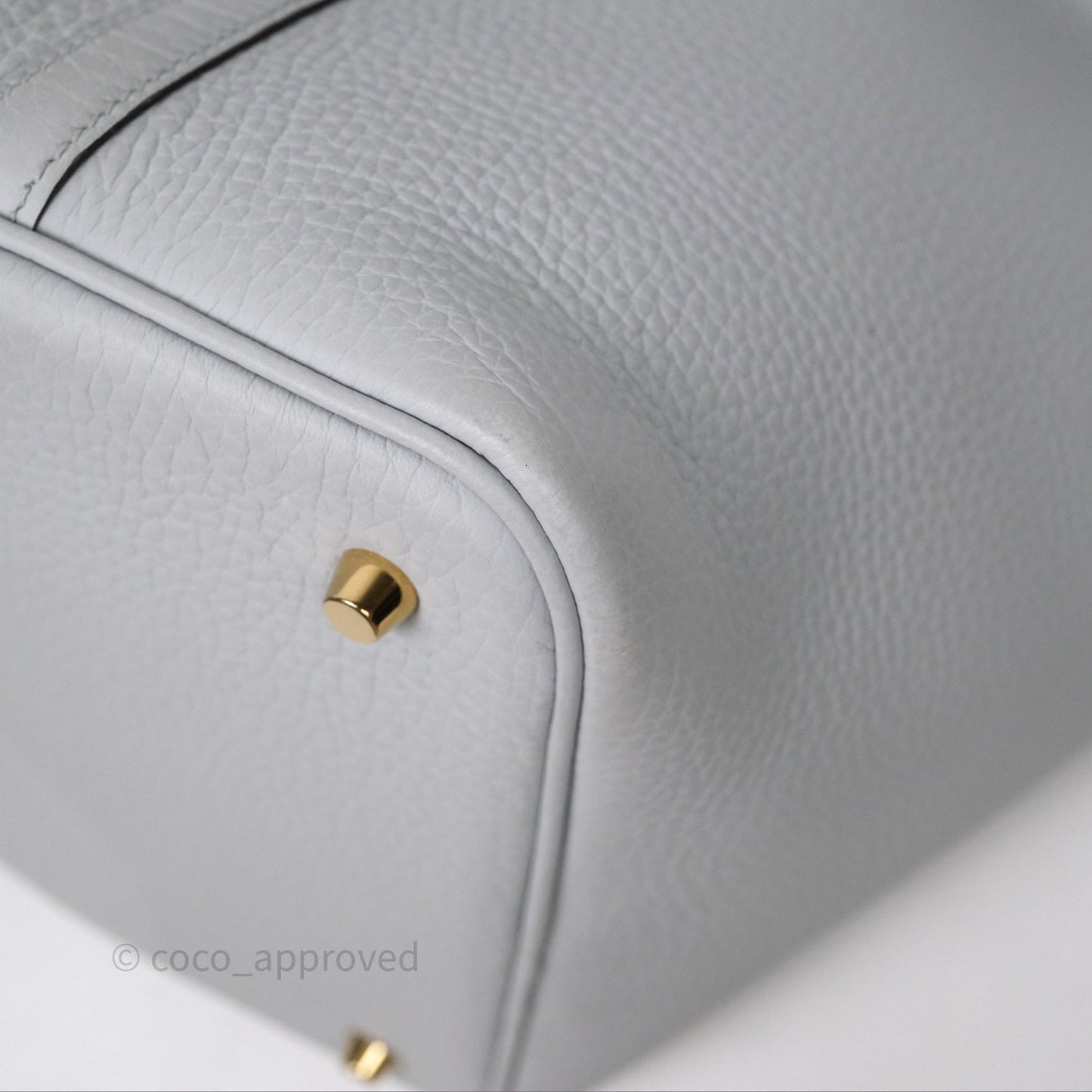 Hermès Picotin 22 Bleu Pale 08 Clemence Gold Hardware