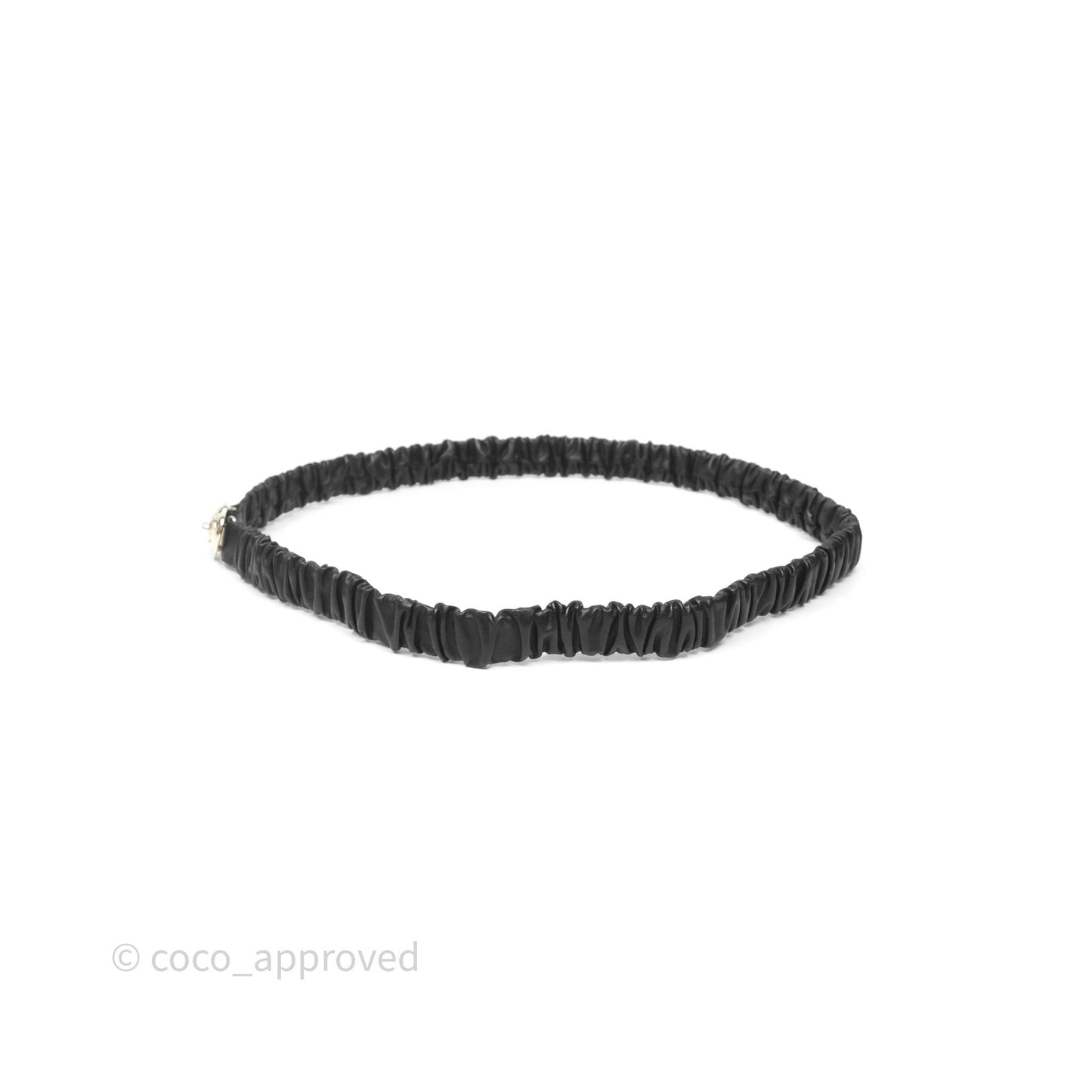 Chanel Heart CC Ruched Belt Black Lambskin Gold Tone 22B
