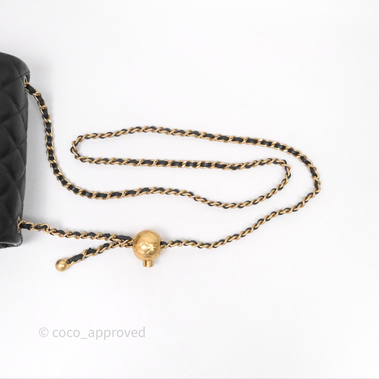 Chanel Pearl Crush Mini Square Quilted Black Lambskin Aged Gold Hardware