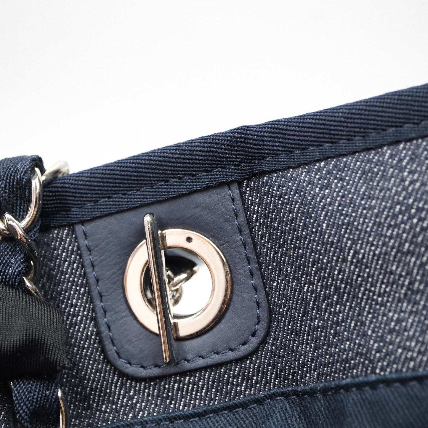 Chanel Large Deauville Tote Denim Canvas Silver Hardware
