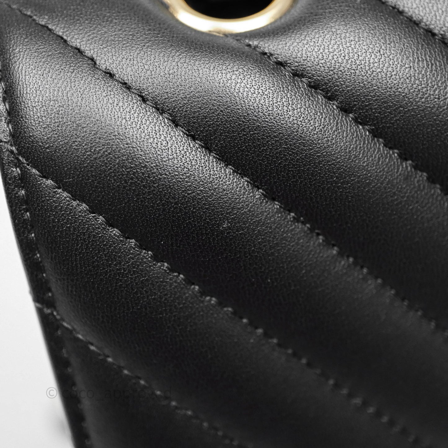 Chanel Classic Medium Flap Chevron Black Lambskin Gold Hardware