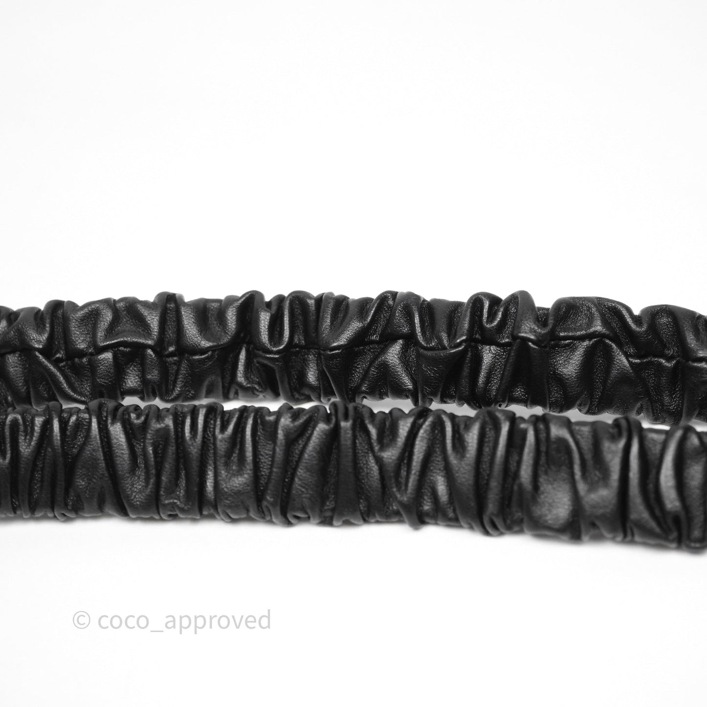 Chanel Heart CC Ruched Belt Black Lambskin Gold Tone 22B